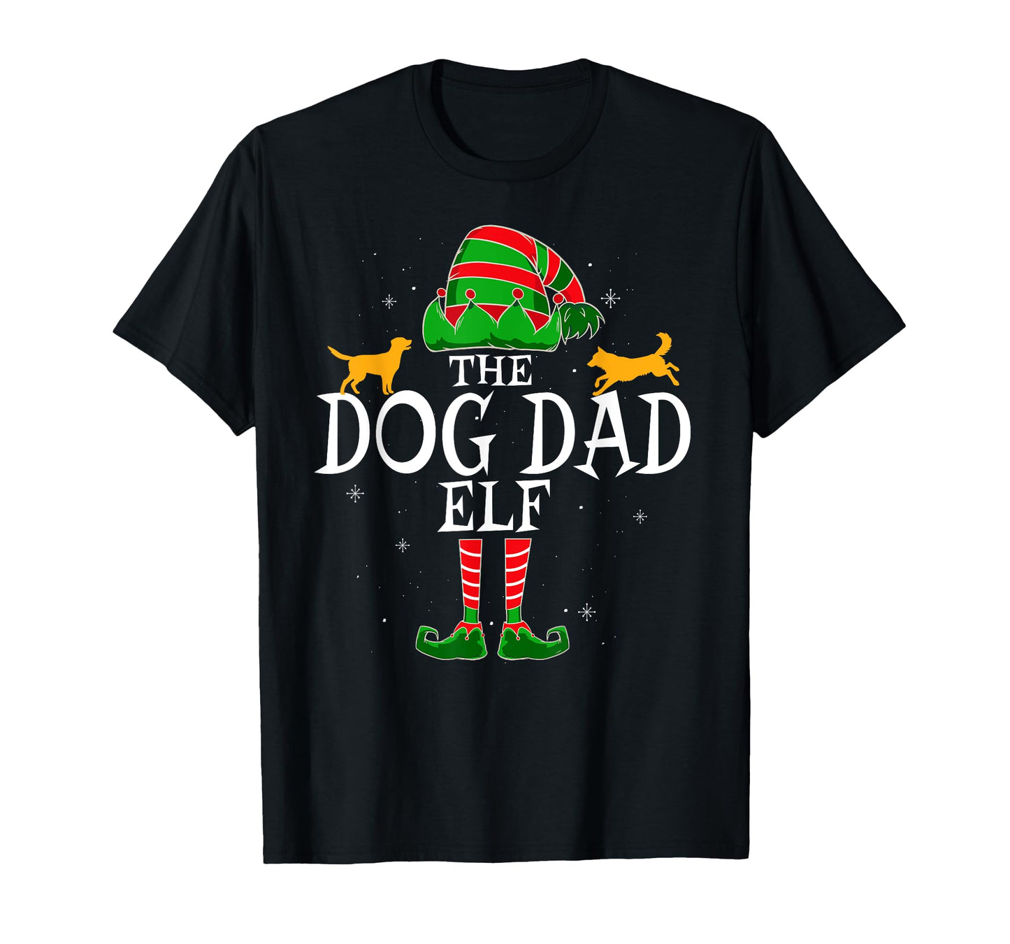 Dog Dad Elf Group Matching Family Christmas Daddy Funny T-Shirt for Men