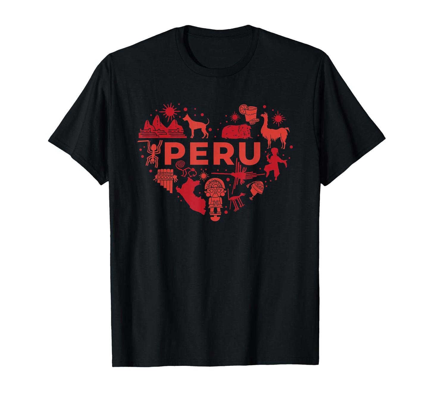 I Love Peru Heart simbols art Travel T-Shirt