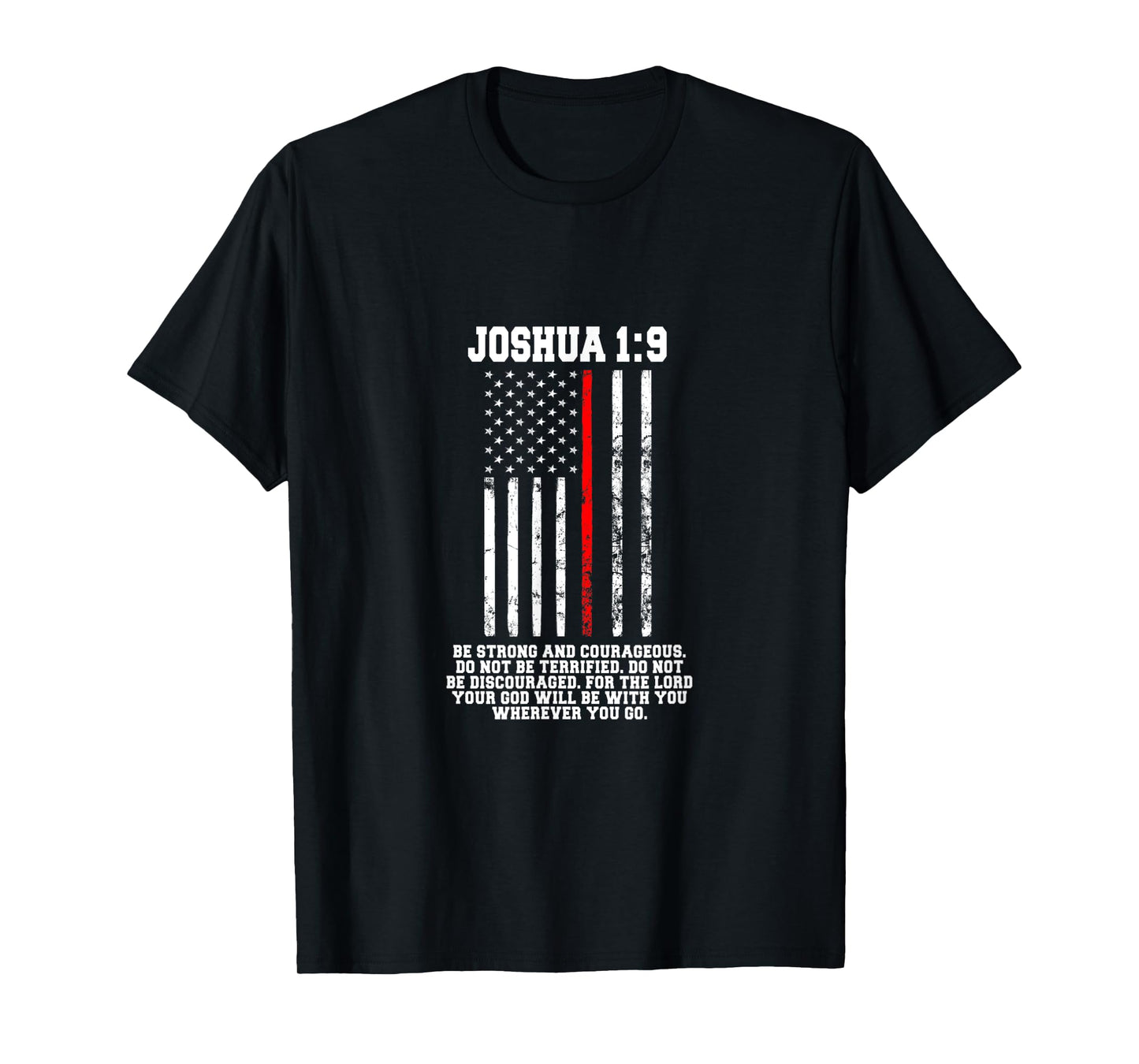 Thin Red Line Firefighter Bible Verse Christian T-Shirt