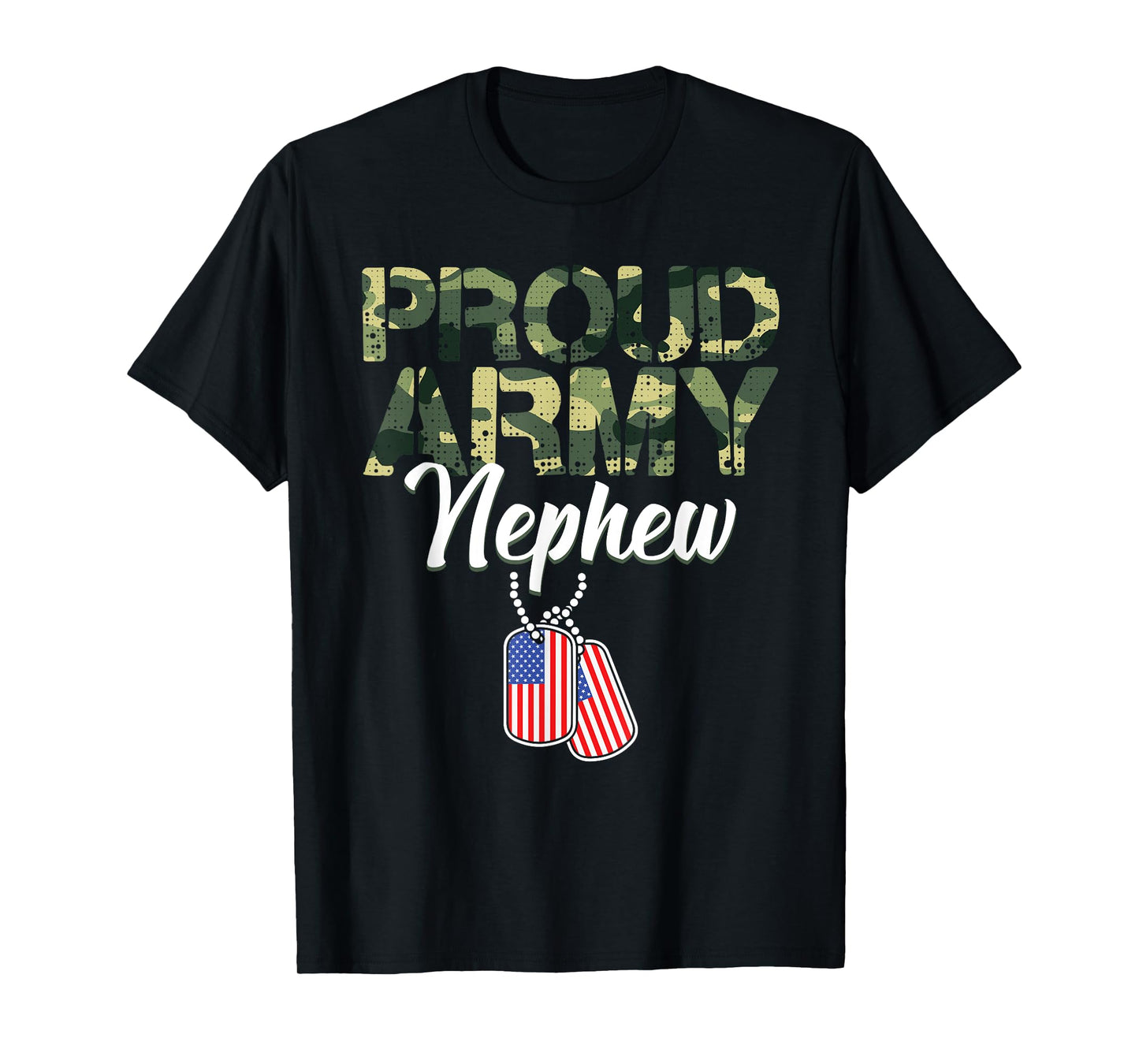 Funny Proud Army Nephew Military Camo Art For Kids Toddlers T-Shirt