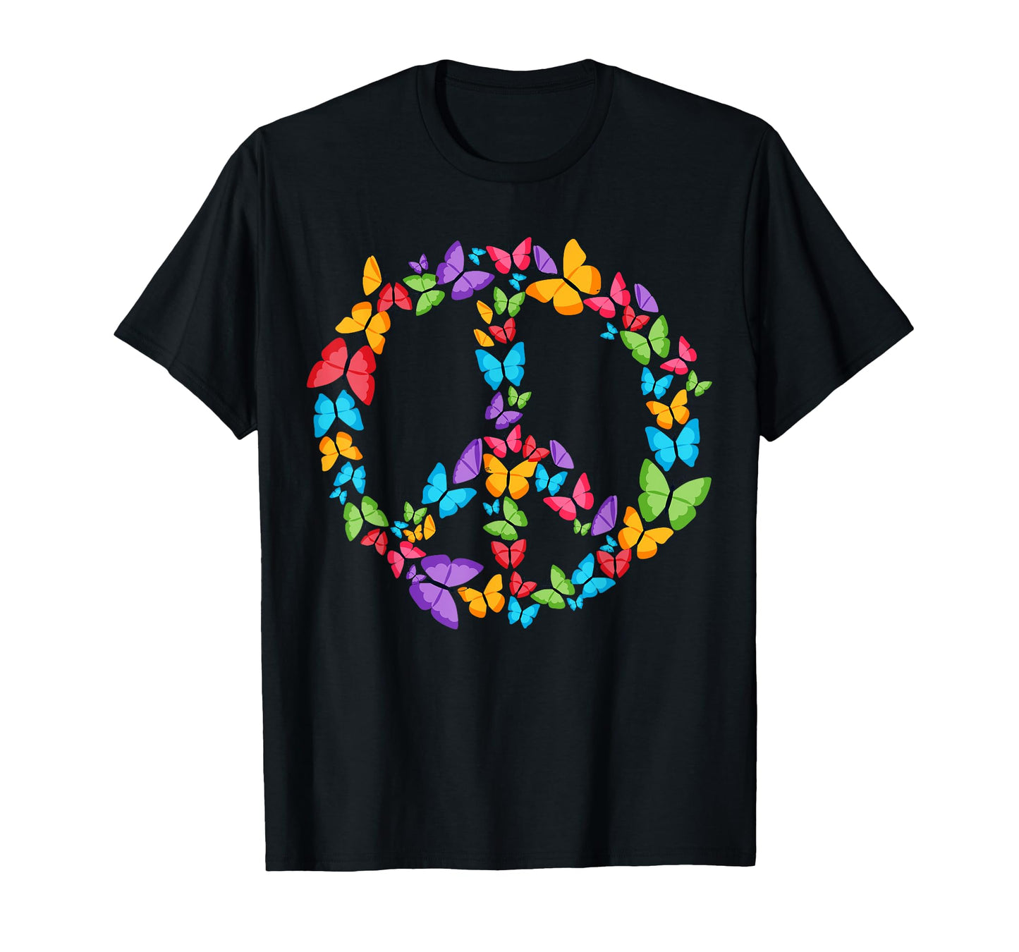 Retro Peace Love | Love 60's 70's Hippie Butterflies T-Shirt
