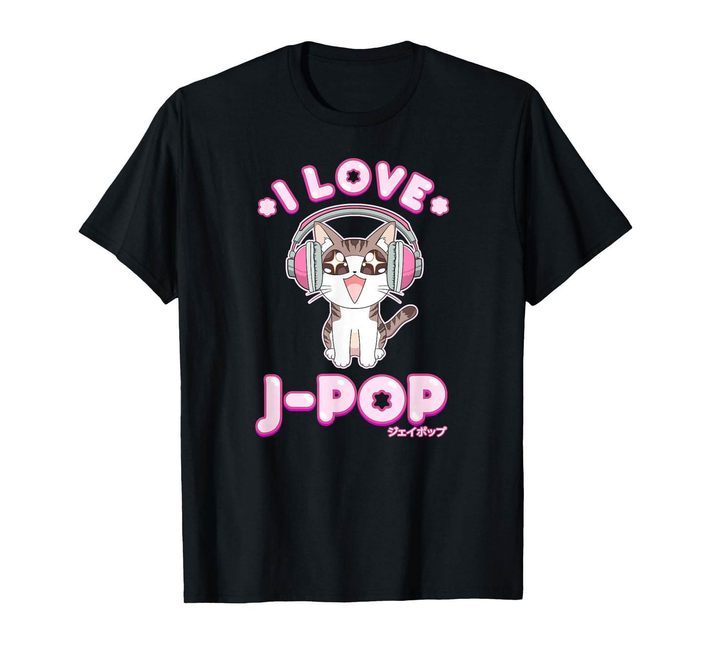 Cute Cat J-pop Shirt - Anime Japanese Pop Music T-Shirt for Men Women Girls Kids