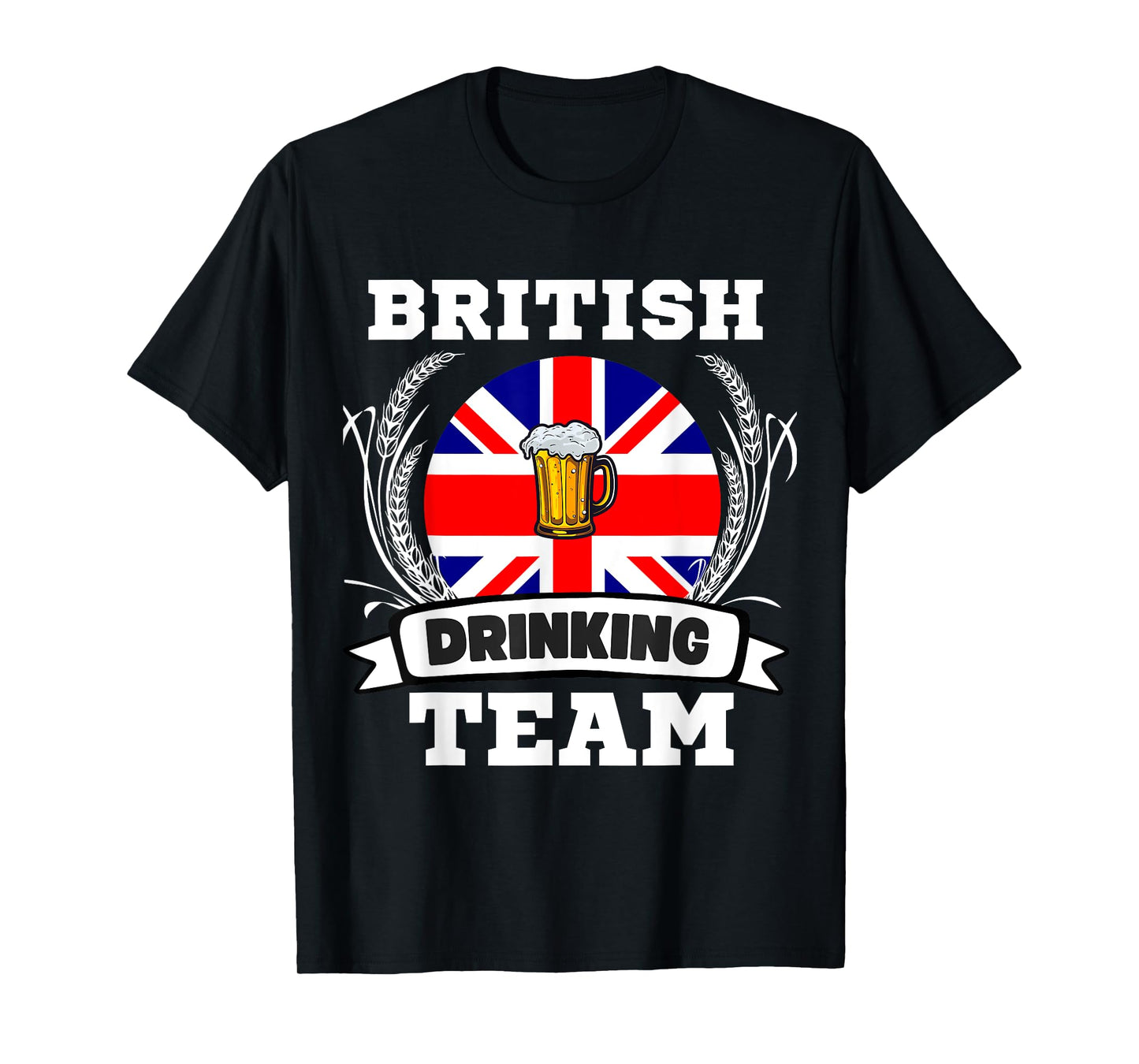 British Flag Drinking Team Funny Beer Heritage Month Party T-Shirt