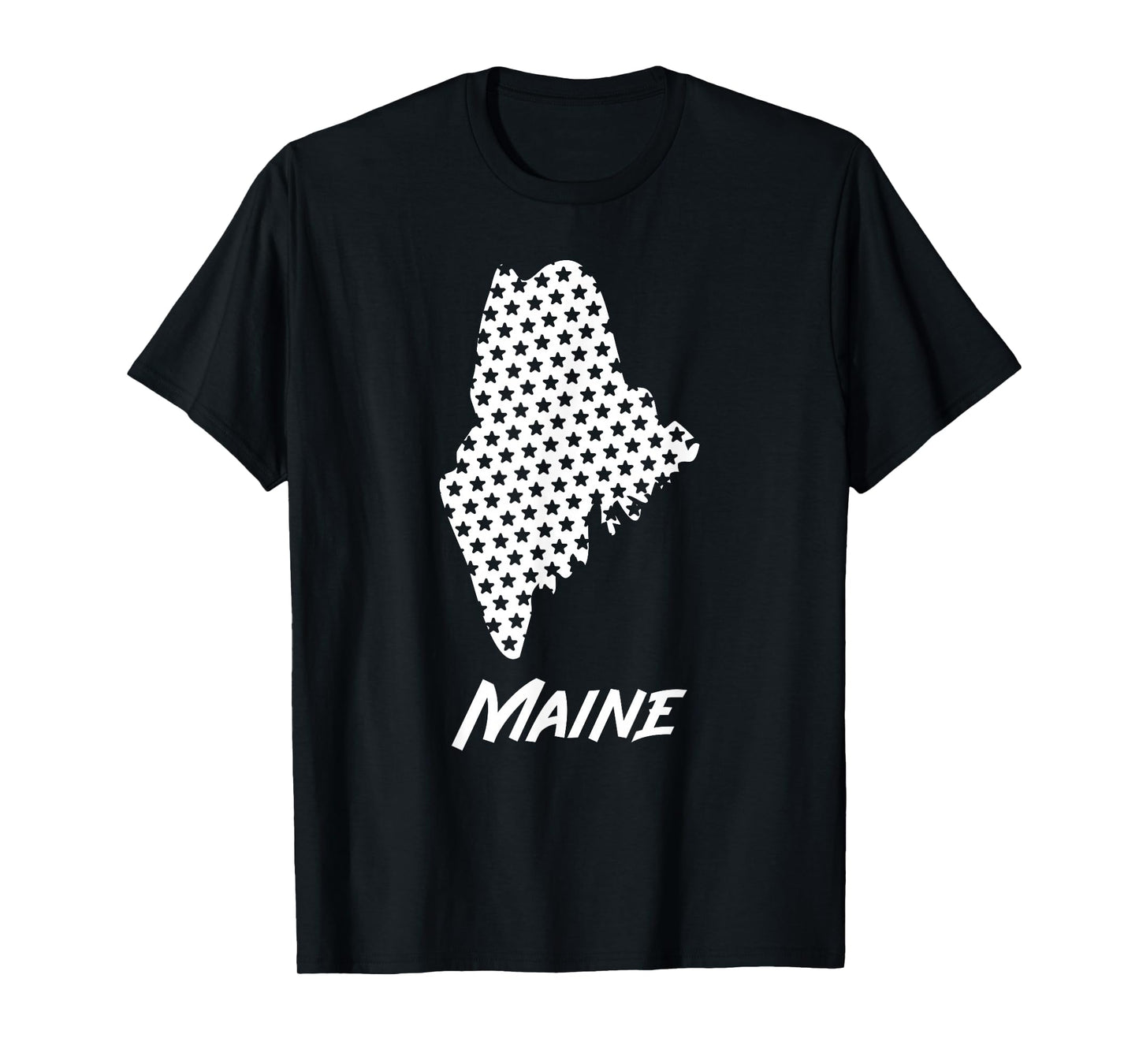 Maine USA State Outline Stars Vintage Retro Design T-Shirt