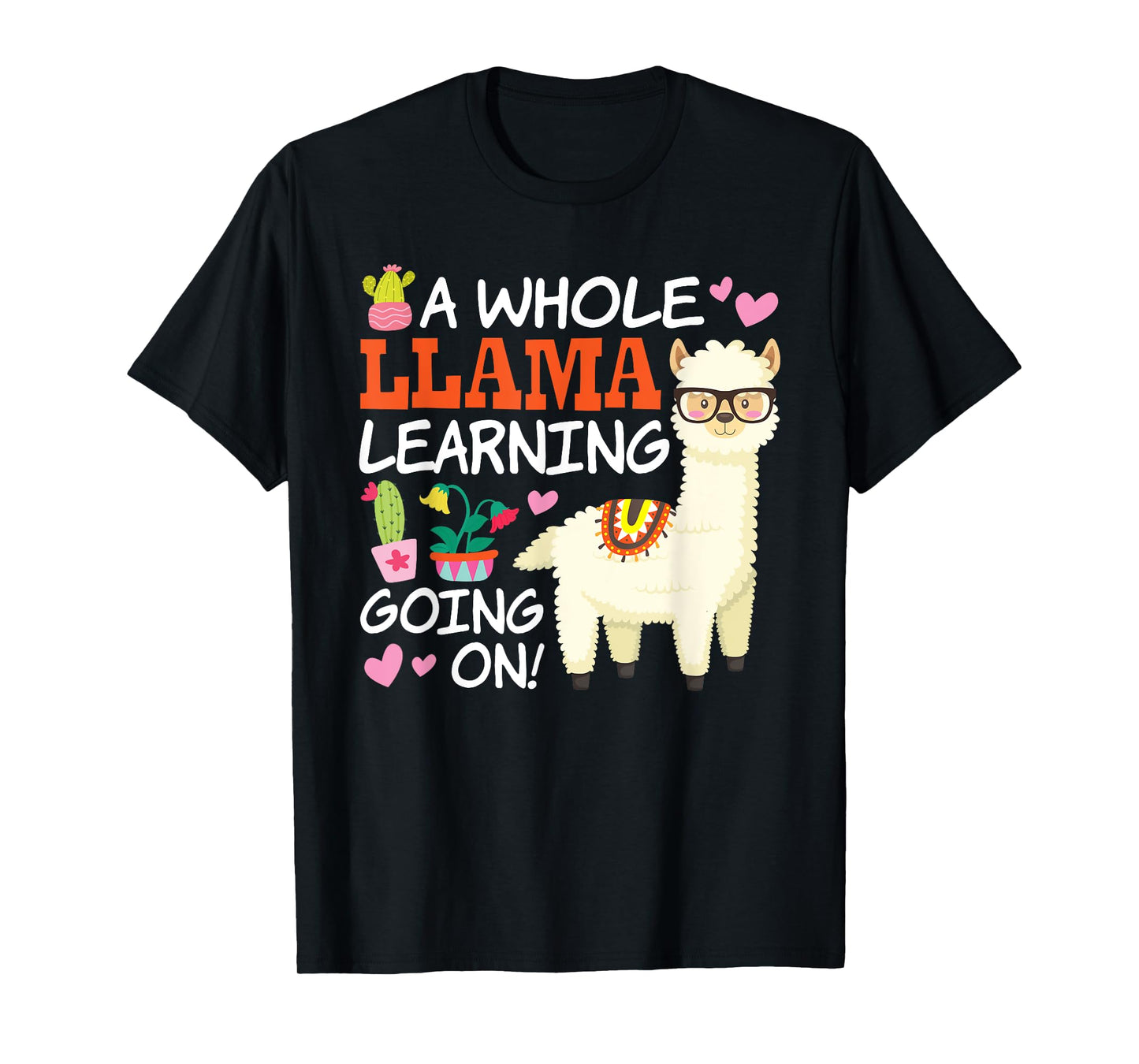 Llama Learning T Shirt Teachers Students Alpaca Lovers Gift T-Shirt