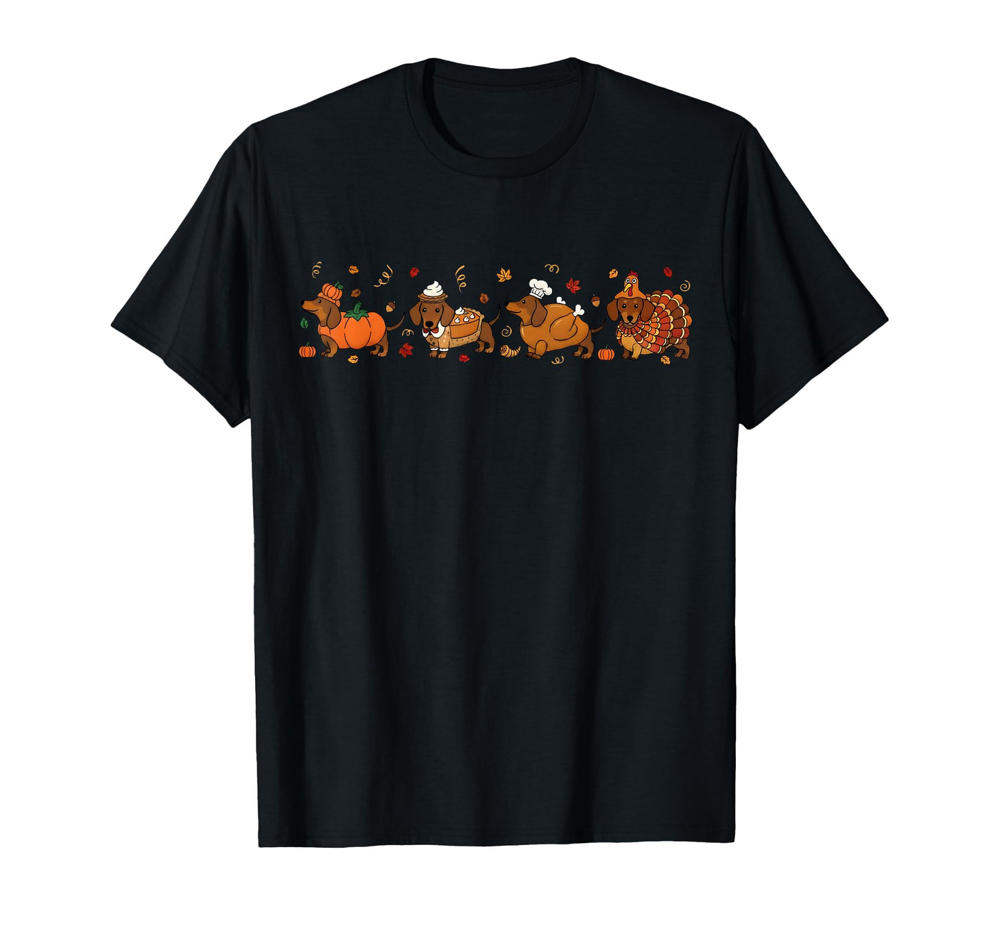 Thanksgiving Dachshund Weiner Dog Fall Pumpkin Pie Weenie T-Shirt
