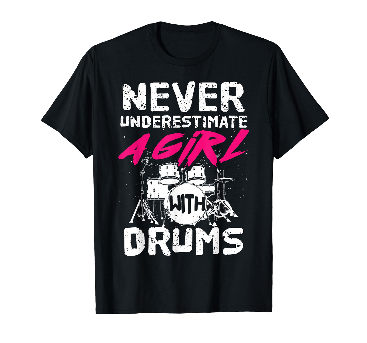 Funny Drummer Art For Girls Women Drumming Drum Set Drummer T-Shirt