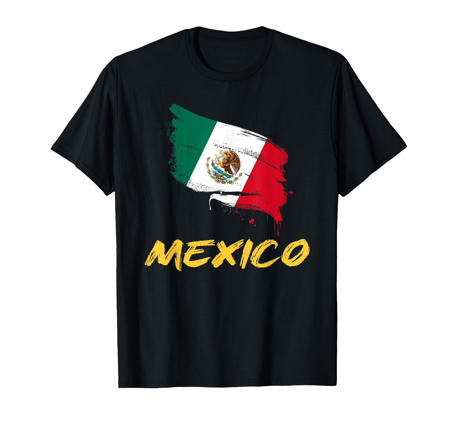 Mexico MX Mexican Heritage Flag Paint Stroke T-Shirt