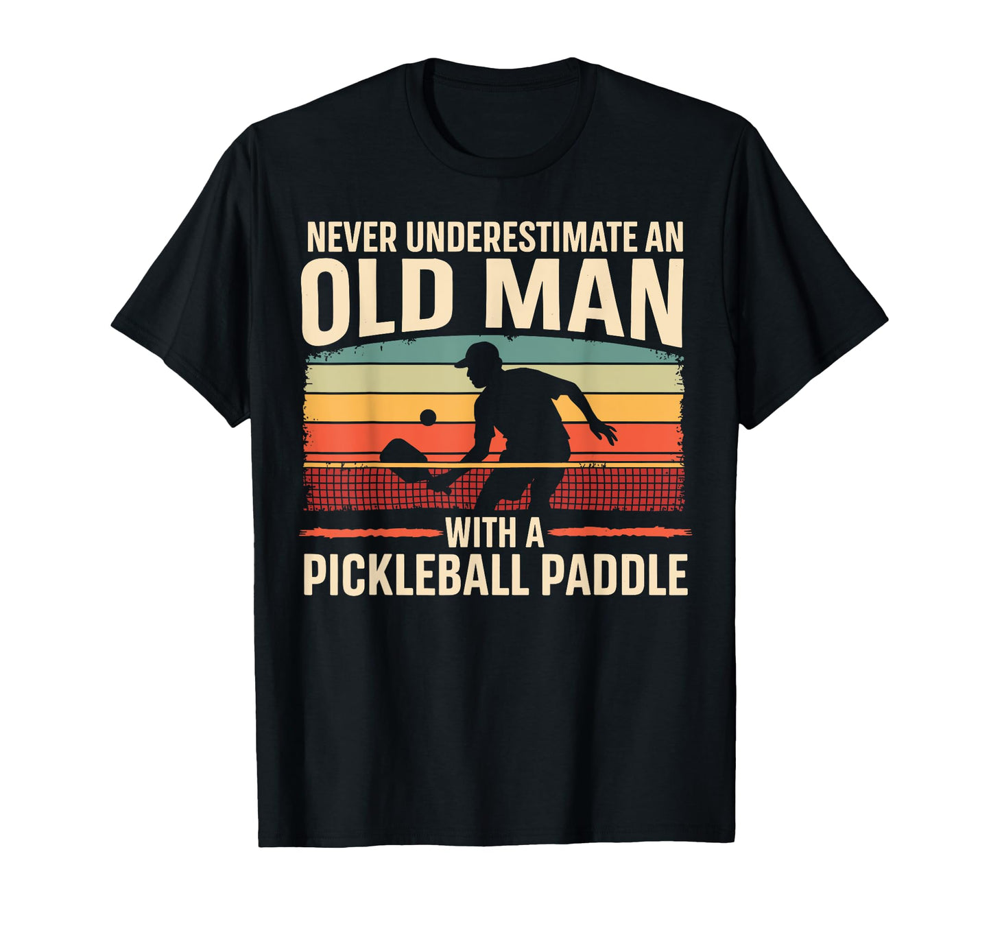 Pickleball Player Old Man Paddle Funny Gifts For Men Dad T-Shirt