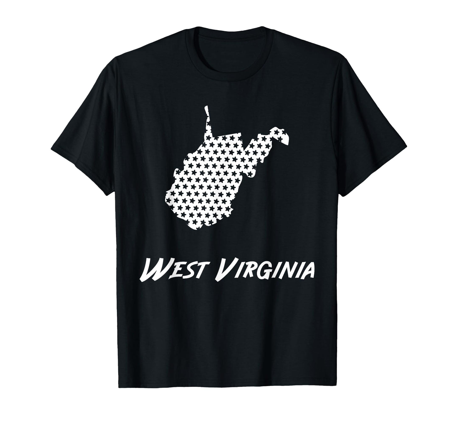 West Virginia USA State Outline Stars Vintage Retro Design T-Shirt