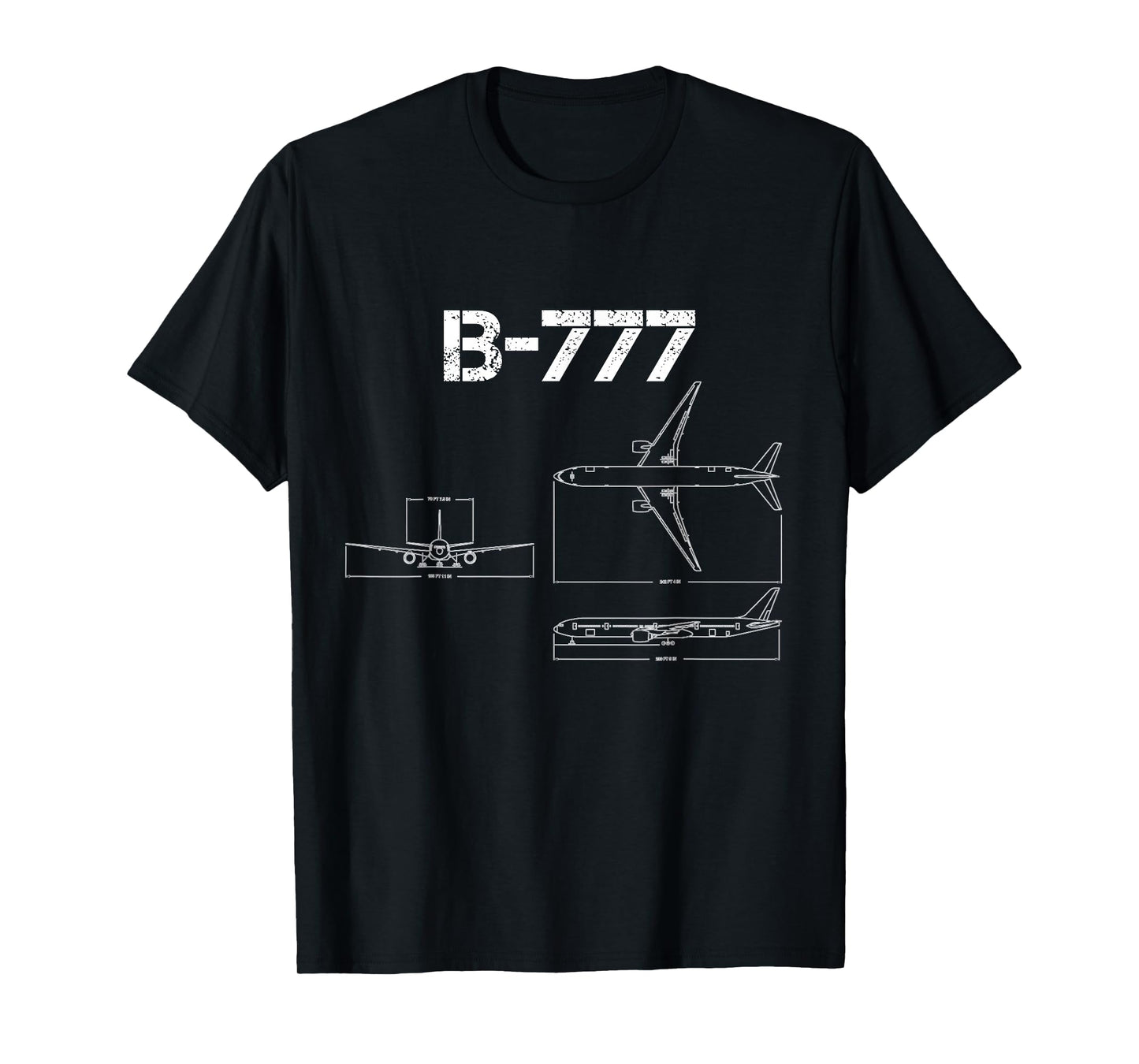 B-777 Aircraft Blueprint B777 T-Shirt