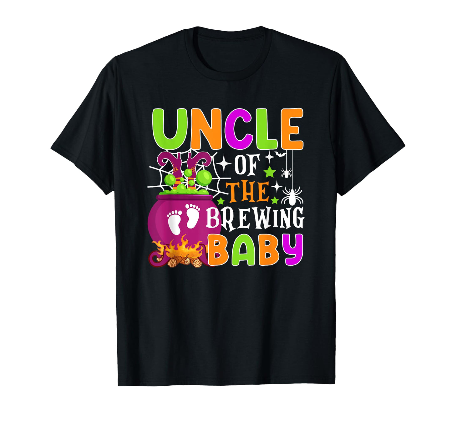 Uncle of Brewing Baby Halloween Theme Baby Shower Spooky T-Shirt