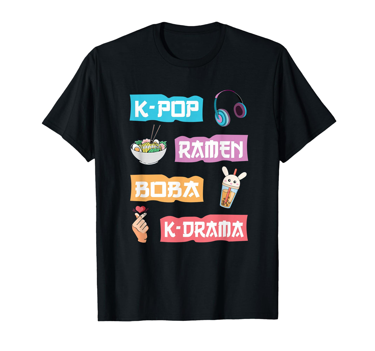 K-Pop Ramen Boba K-Drama - Cute Anime Ramen T-Shirt Small