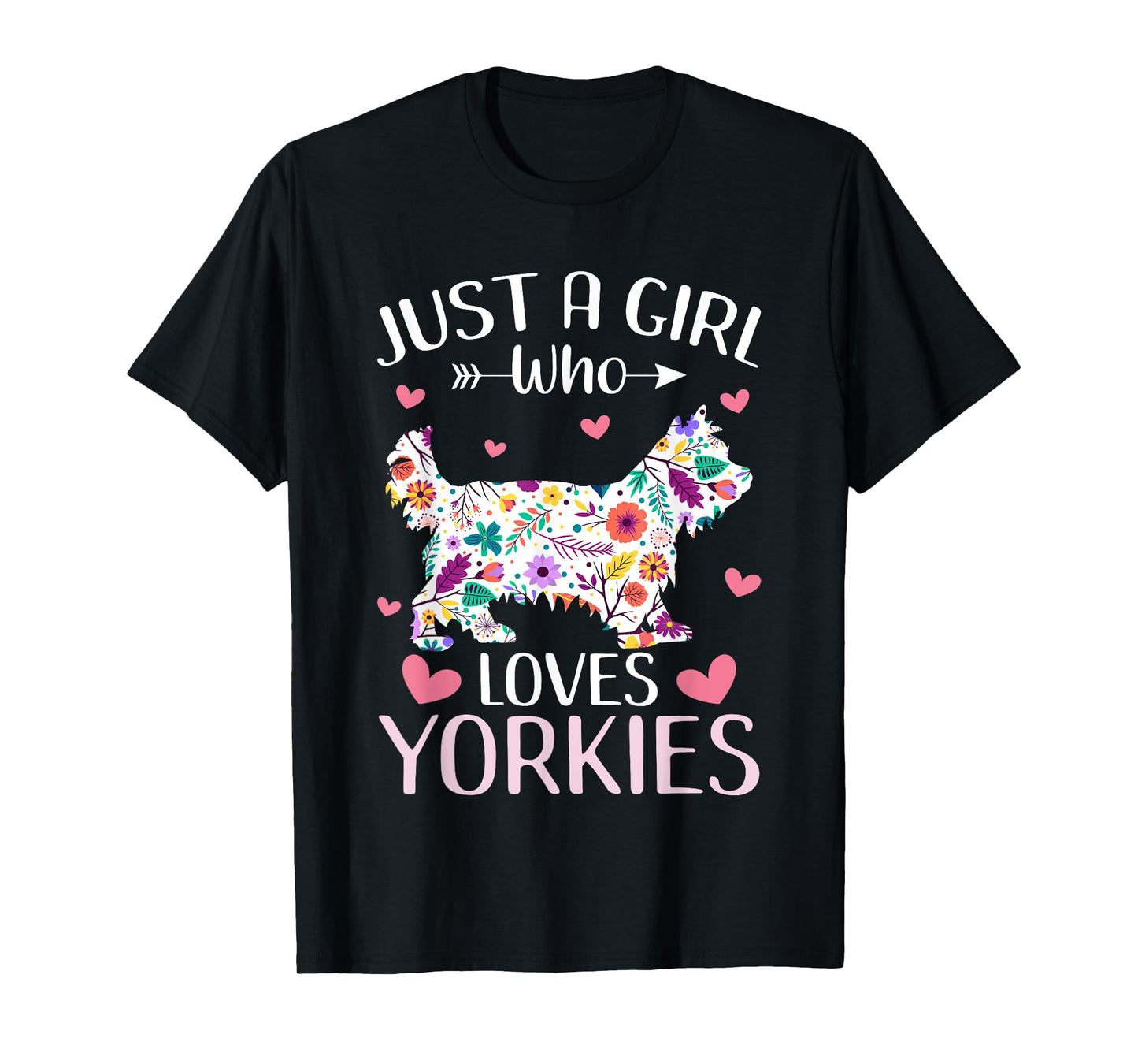 Just A Girl Who Loves Yorkies Cute Dog Lover girls kids T-Shirt