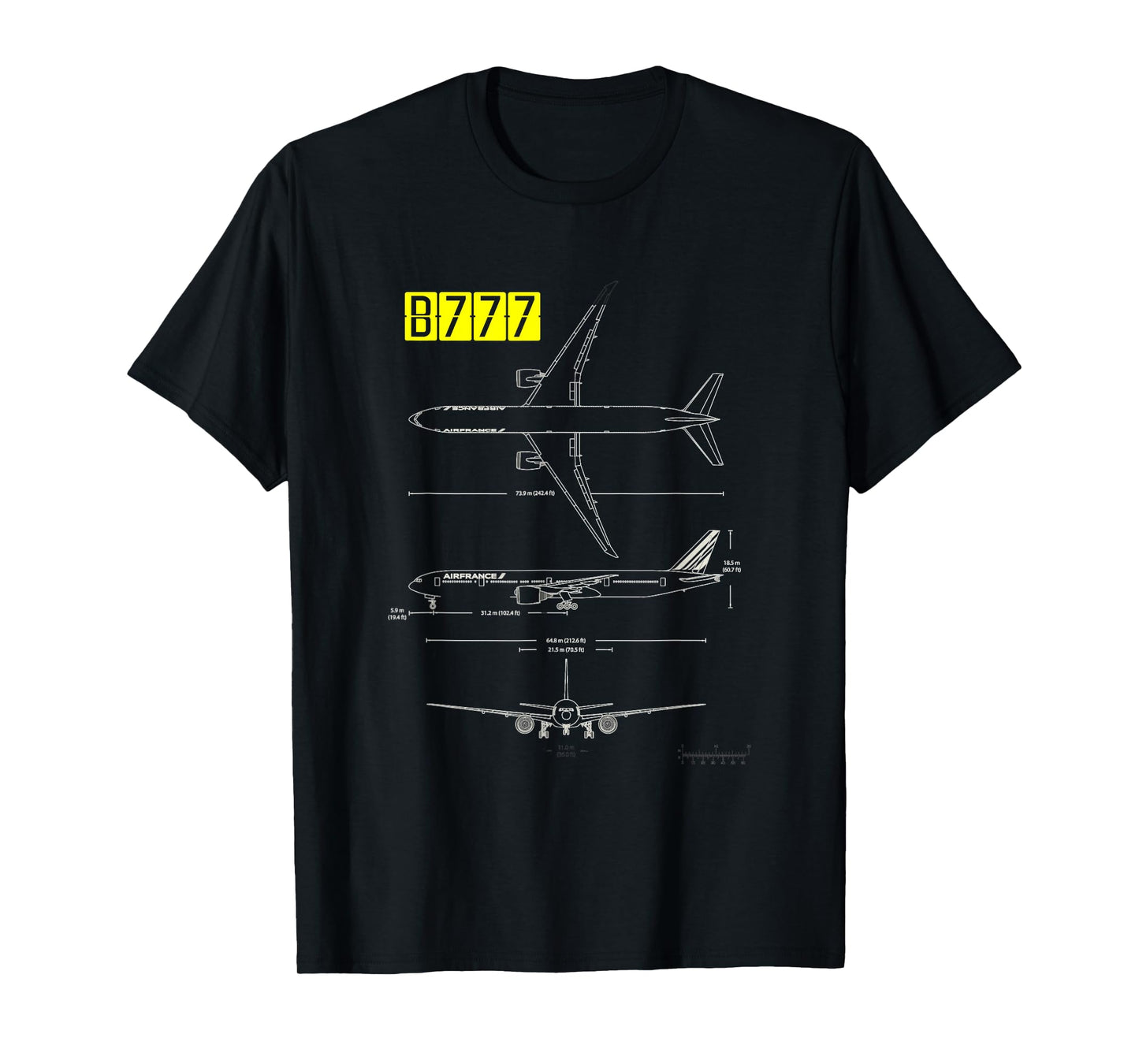 B-777 Aircraft Blueprint T-Shirt