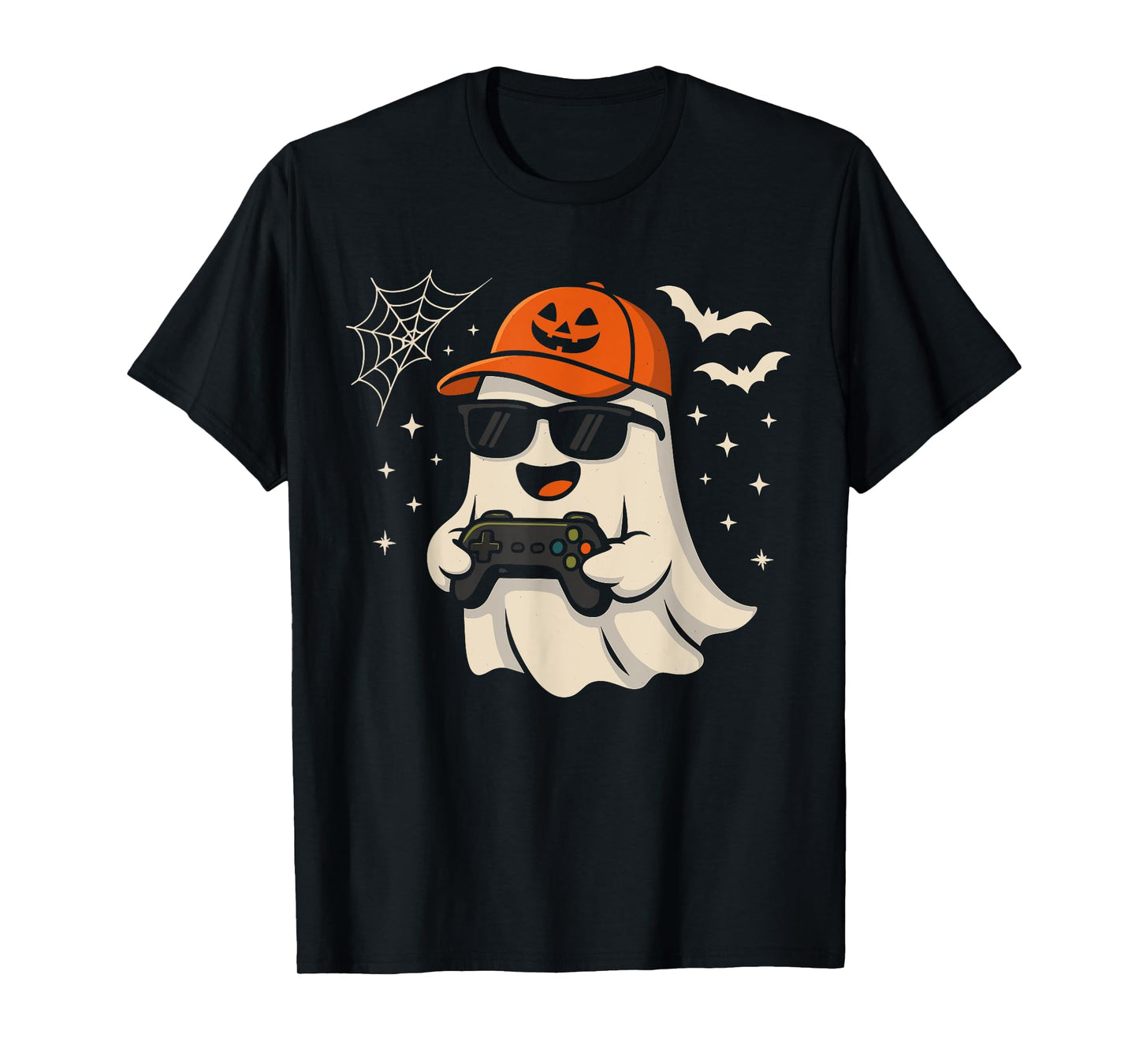 Halloween Ghost Gamer Funny Costume Gaming Men Boys Kids T-Shirt