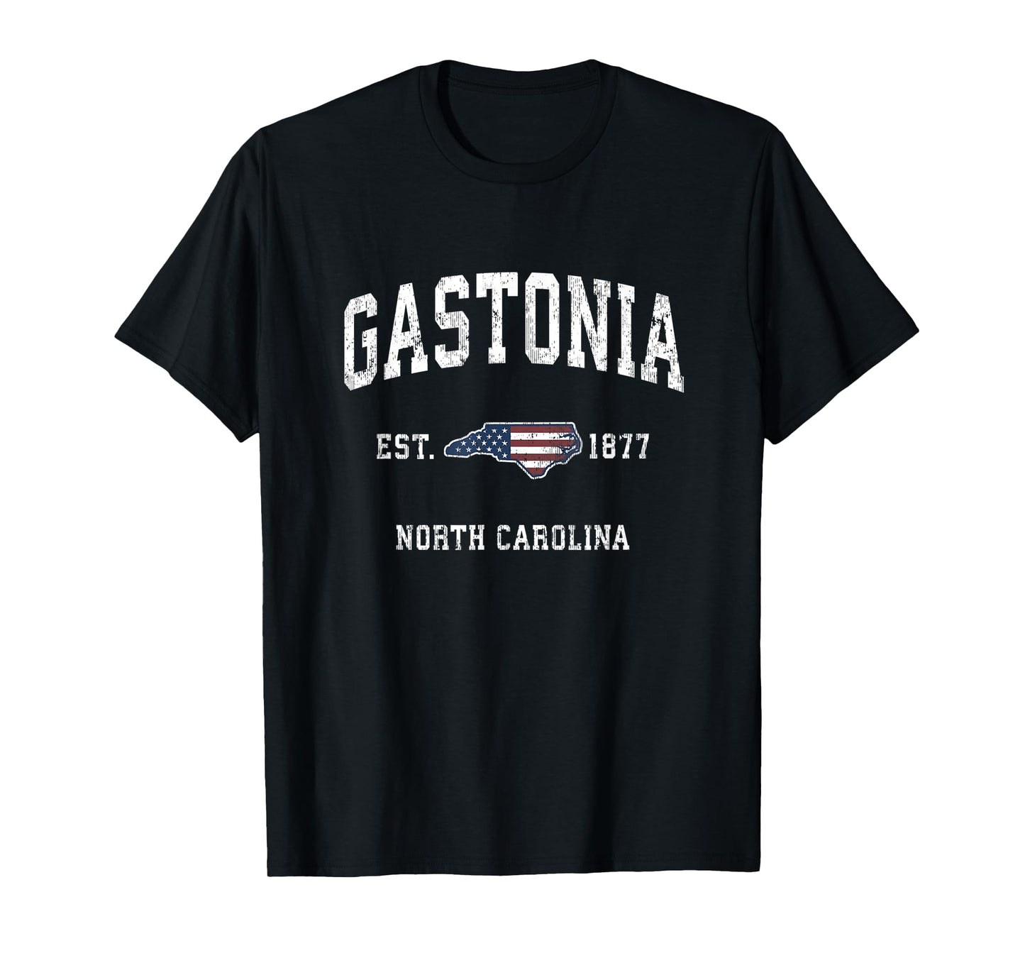 Gastonia North Carolina NC Vintage American Flag Design T-Shirt for Women Kids Men