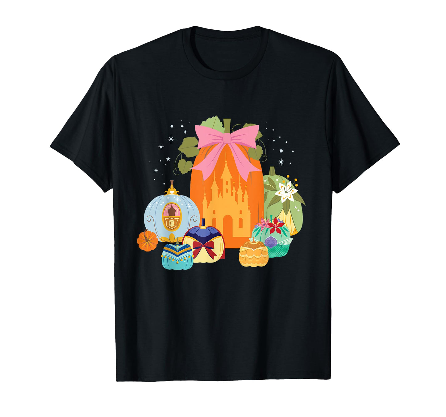 Disney Princess Pumpkins Fall Princesses and Pumpkin Castle T-Shirt