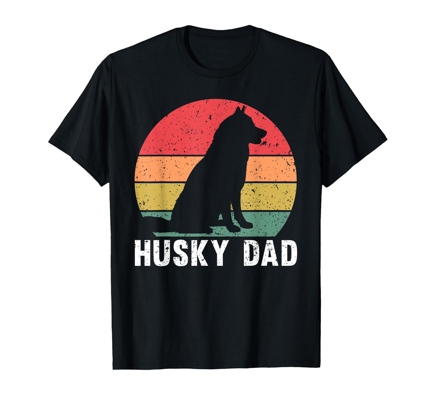 Husky Dad Art For Father Men Husky Lover Siberian Husky Dog T-Shirt