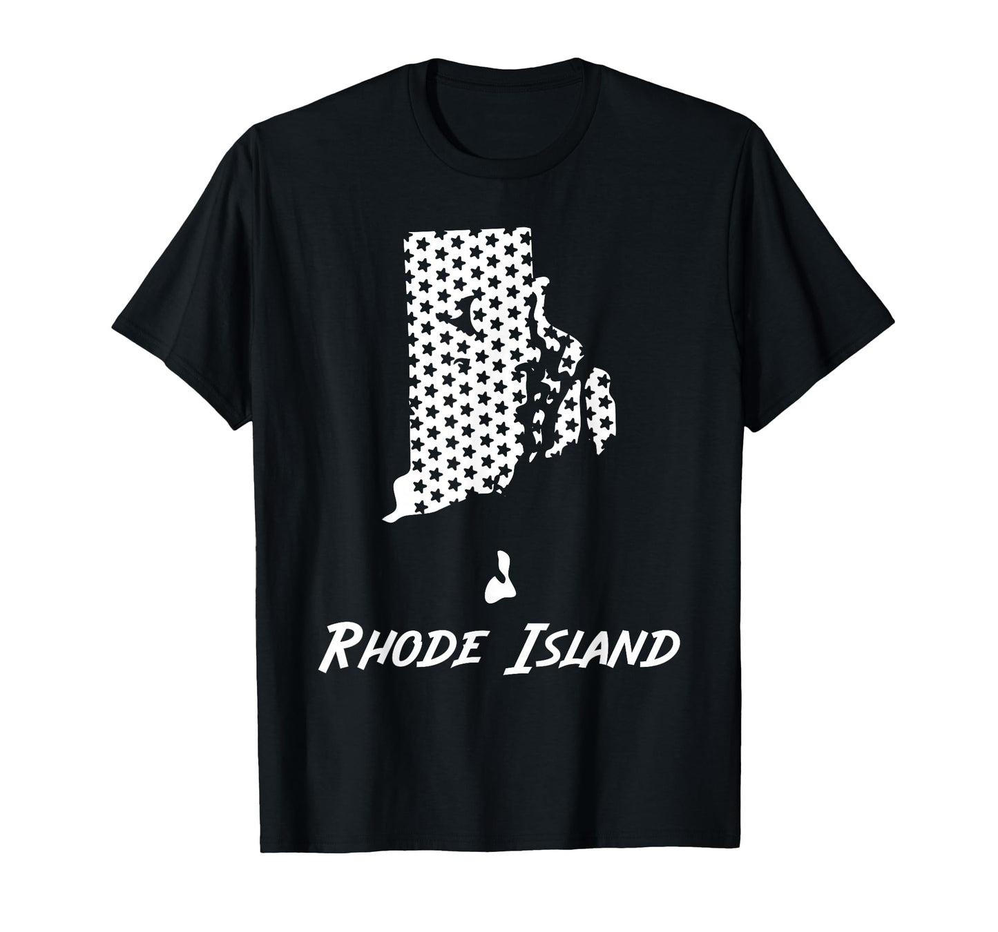 Rhode Island USA State Outline Stars Vintage Retro Design T-Shirt