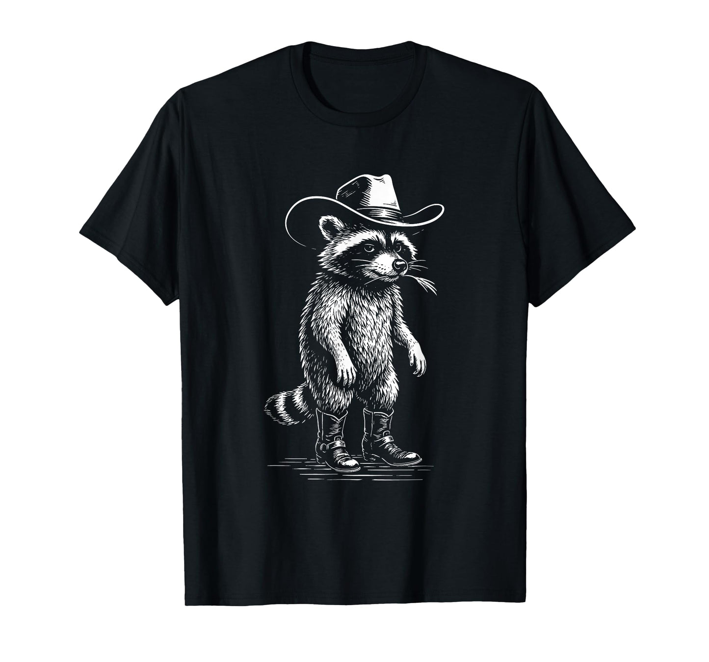 Raccoon Cowboy - Country Western Cowpoke Rancher T-Shirt