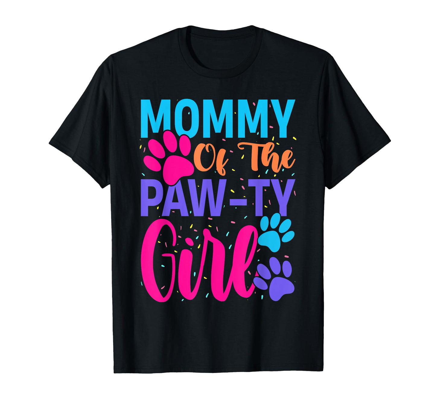 Mommy Of The Birthday Girl Dog Paw Family Matching Party T-Shirt