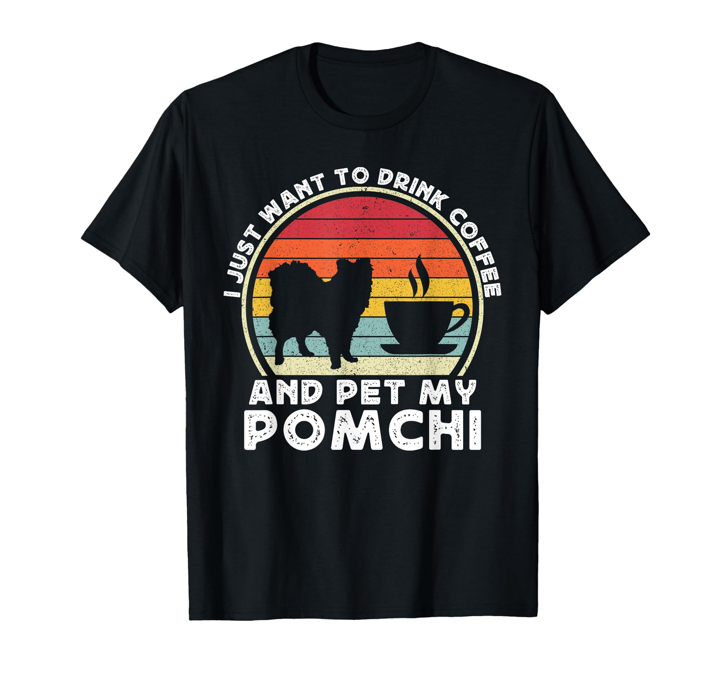 Coffee And Pomchi For Men Women Pom-Chi Dog Mom Dad Funny T-Shirt