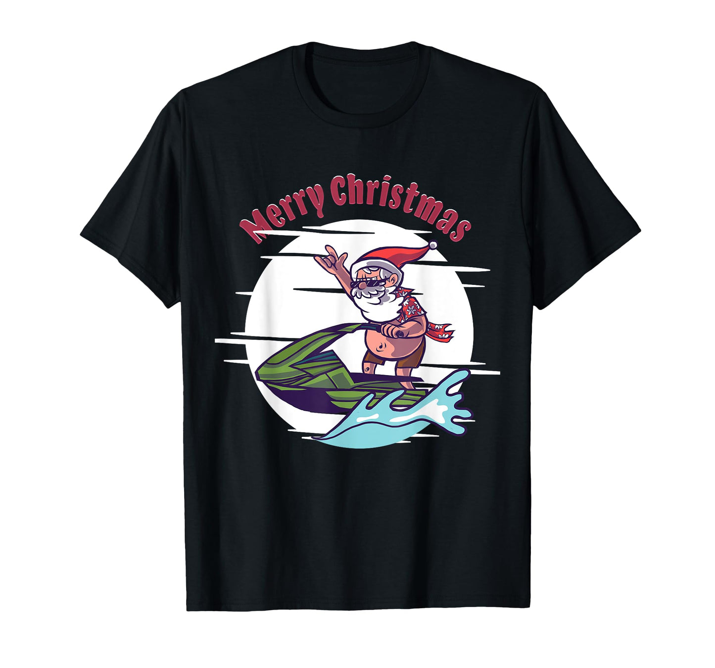 Merry Christmas Santa Jet Ski Watersports T-Shirt