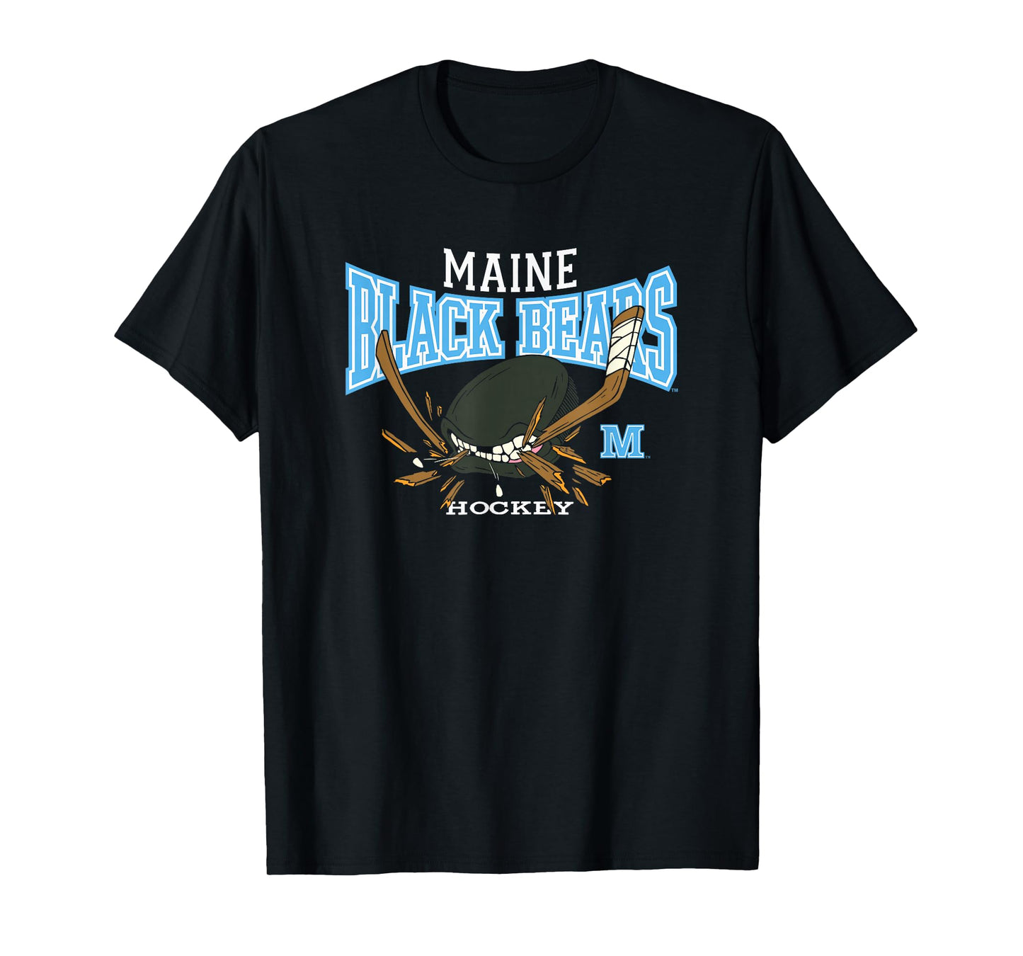 Maine Black Bears Hockey Bite Black Officially Licensed T-Shirt