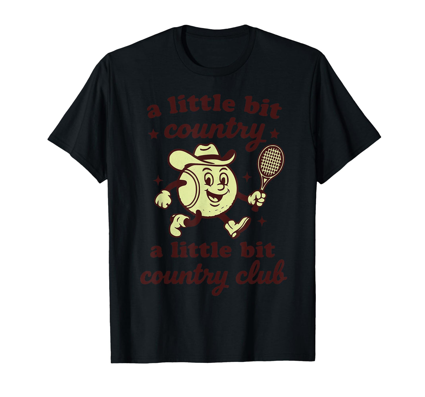 Retro Western Country Club Tennis Themed Party Cowboy Women T-Shirt