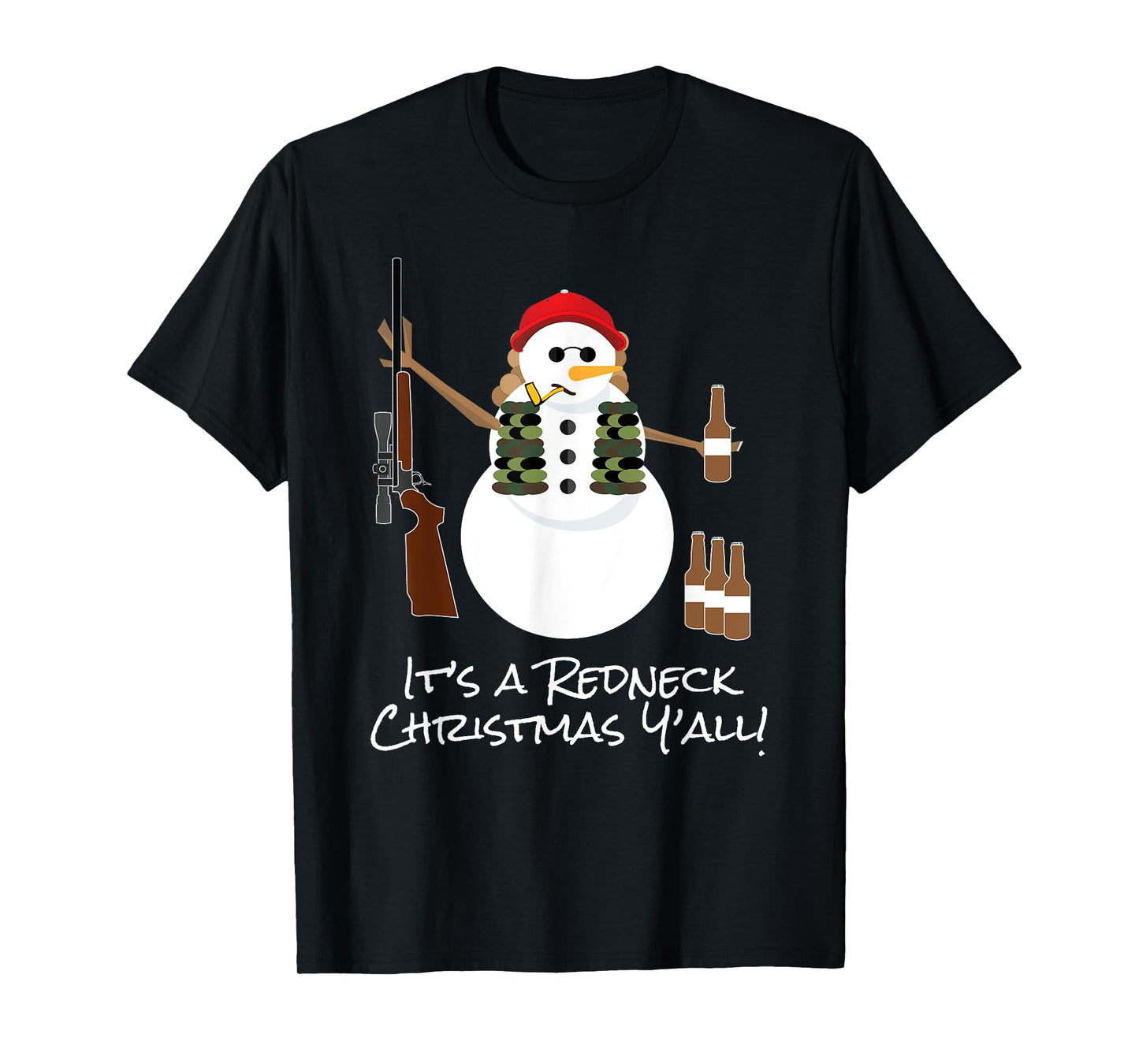 Funny Redneck Christmas Snowman Shirt Sarcastic Gift Tee T-Shirt