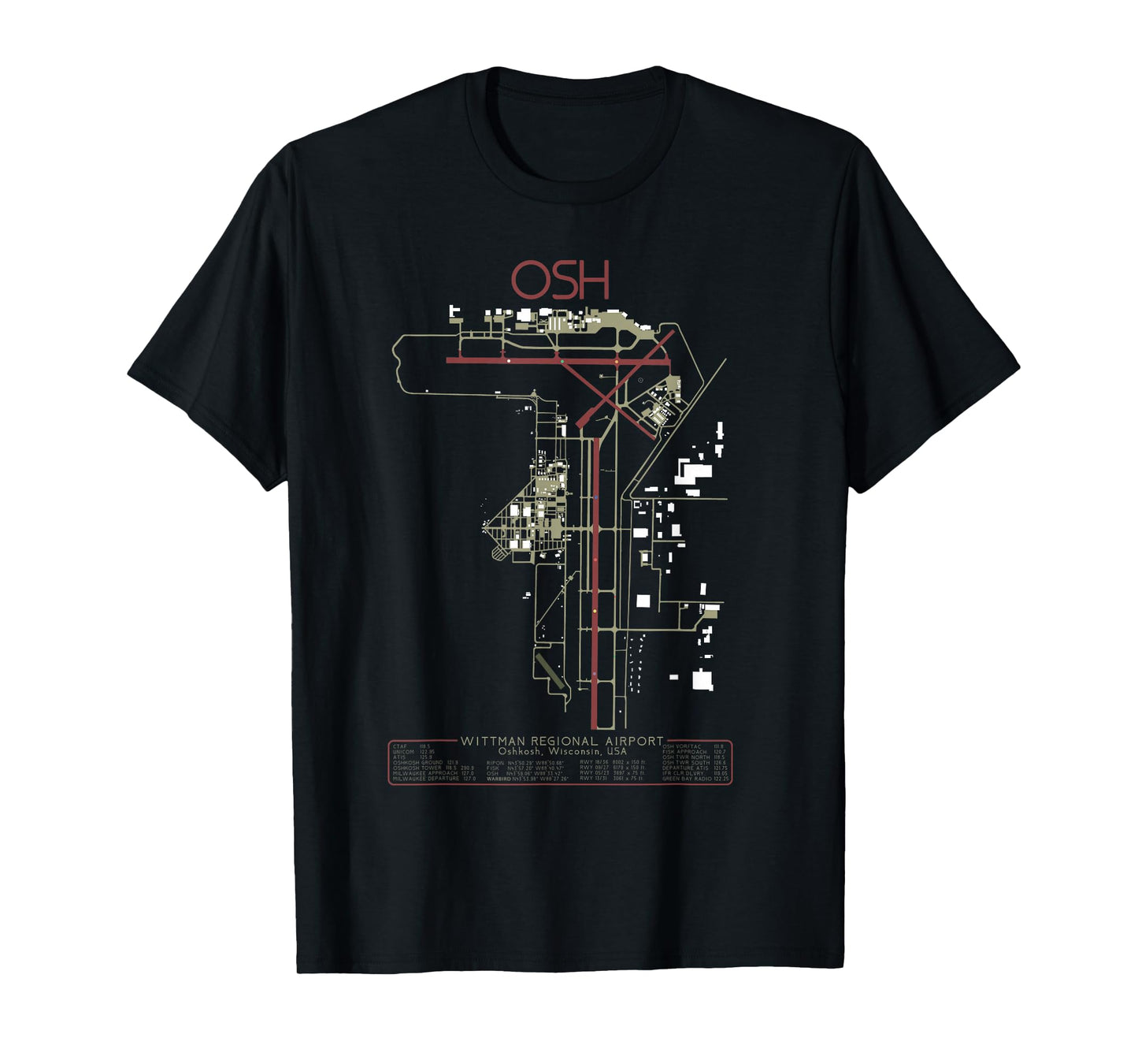 KOSH Wittman Regional Airport Oshkosh WI. Art T-Shirt T-Shirt