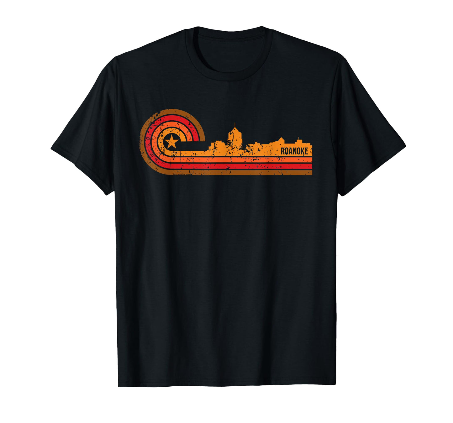Retro Roanoke T-Shirt - Roanoke VA Skyline Shirt T-Shirt