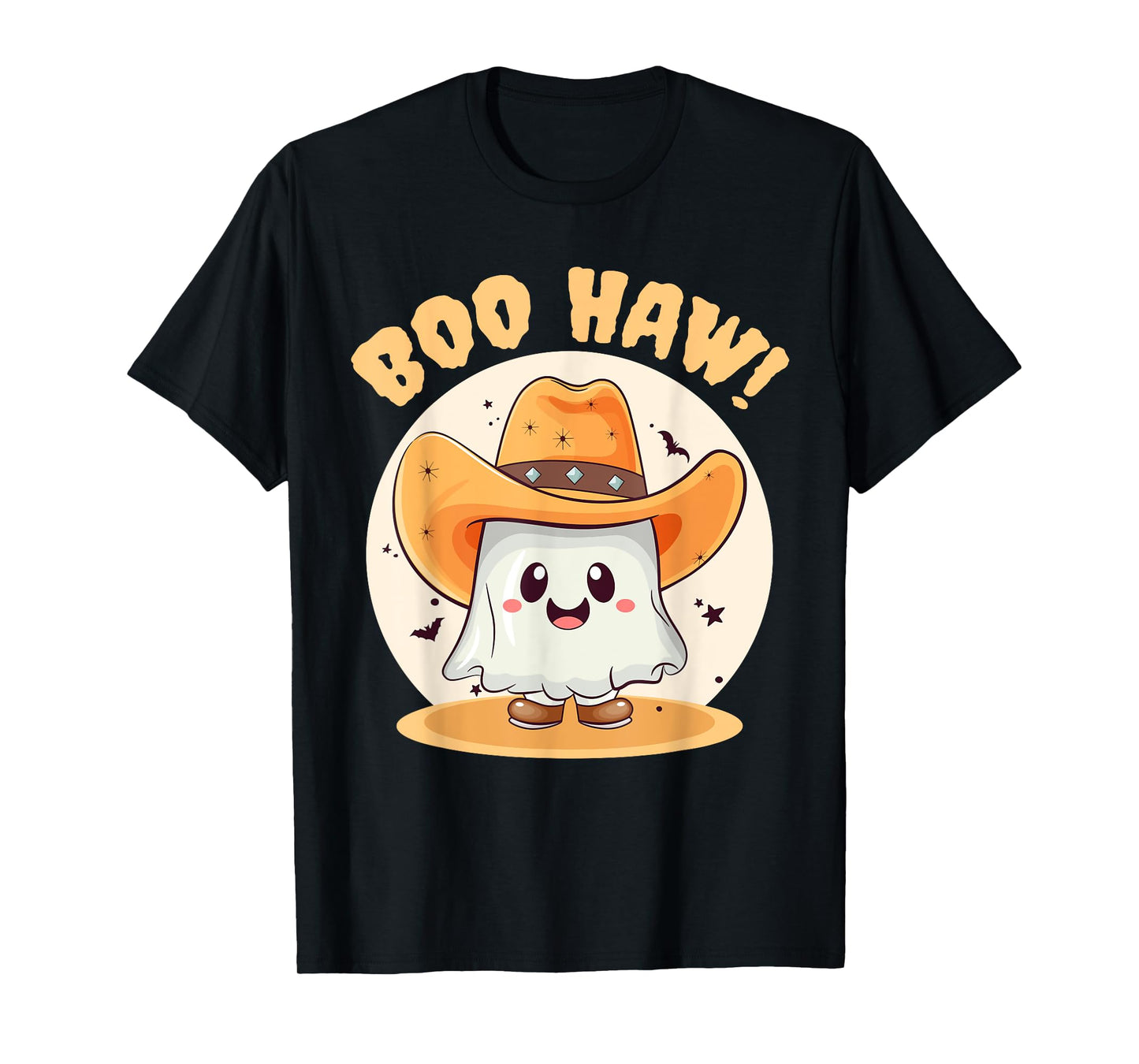 Boo Haw Funny Halloween Western Cowboy Ghost Men Women Kids T-Shirt
