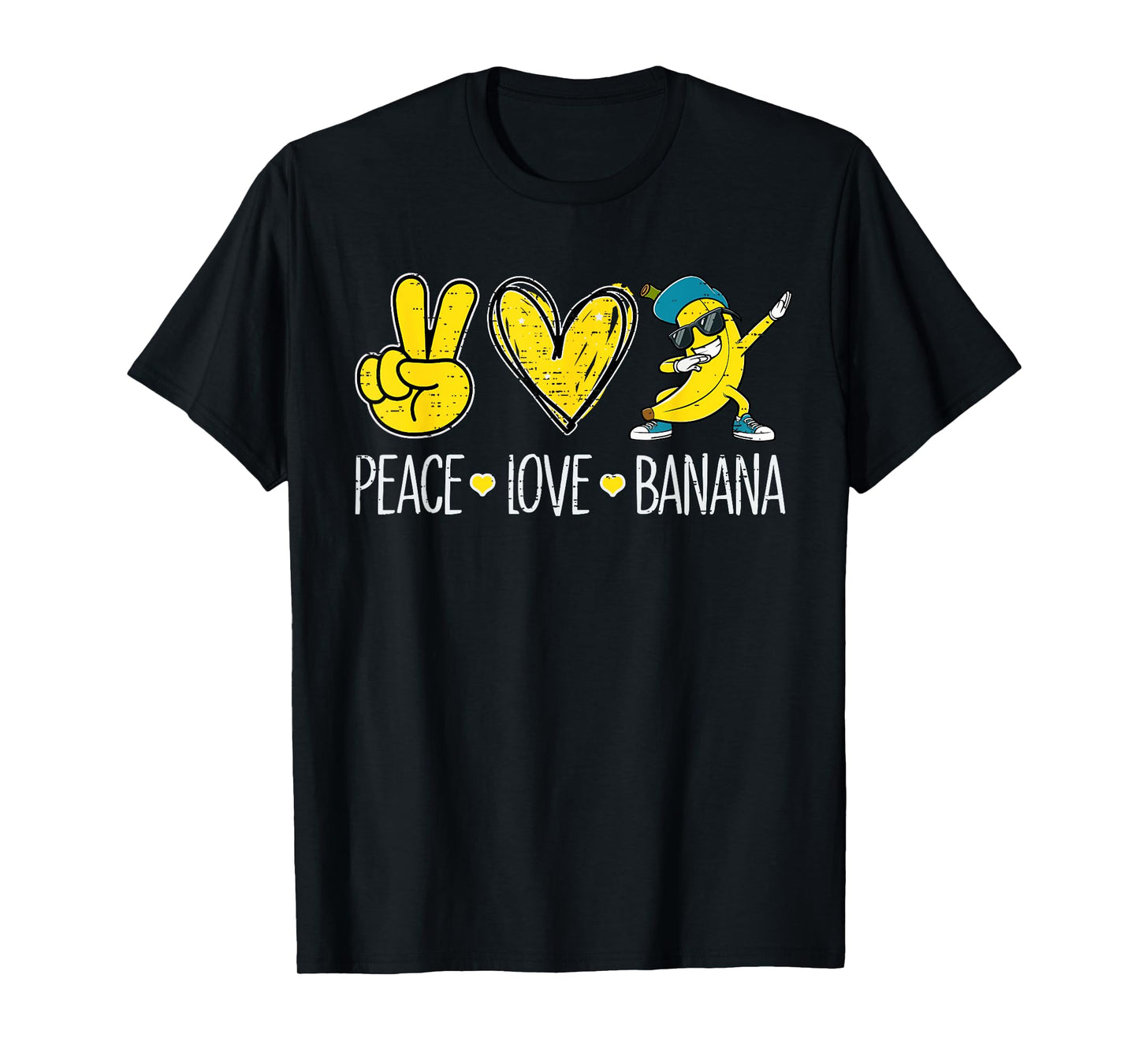Funny Peace Love Banana Fruit Lover Vegan Boys Kids Girls T-Shirt