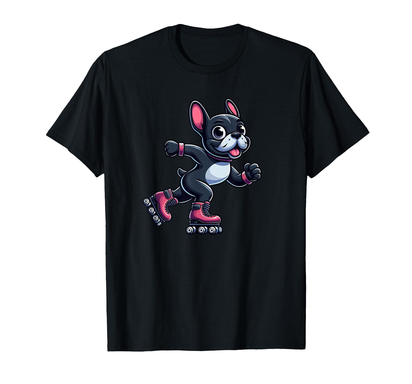 French Bulldog Roller Skating Dog Funny Skater Men Women Girls Kids T-Shirt