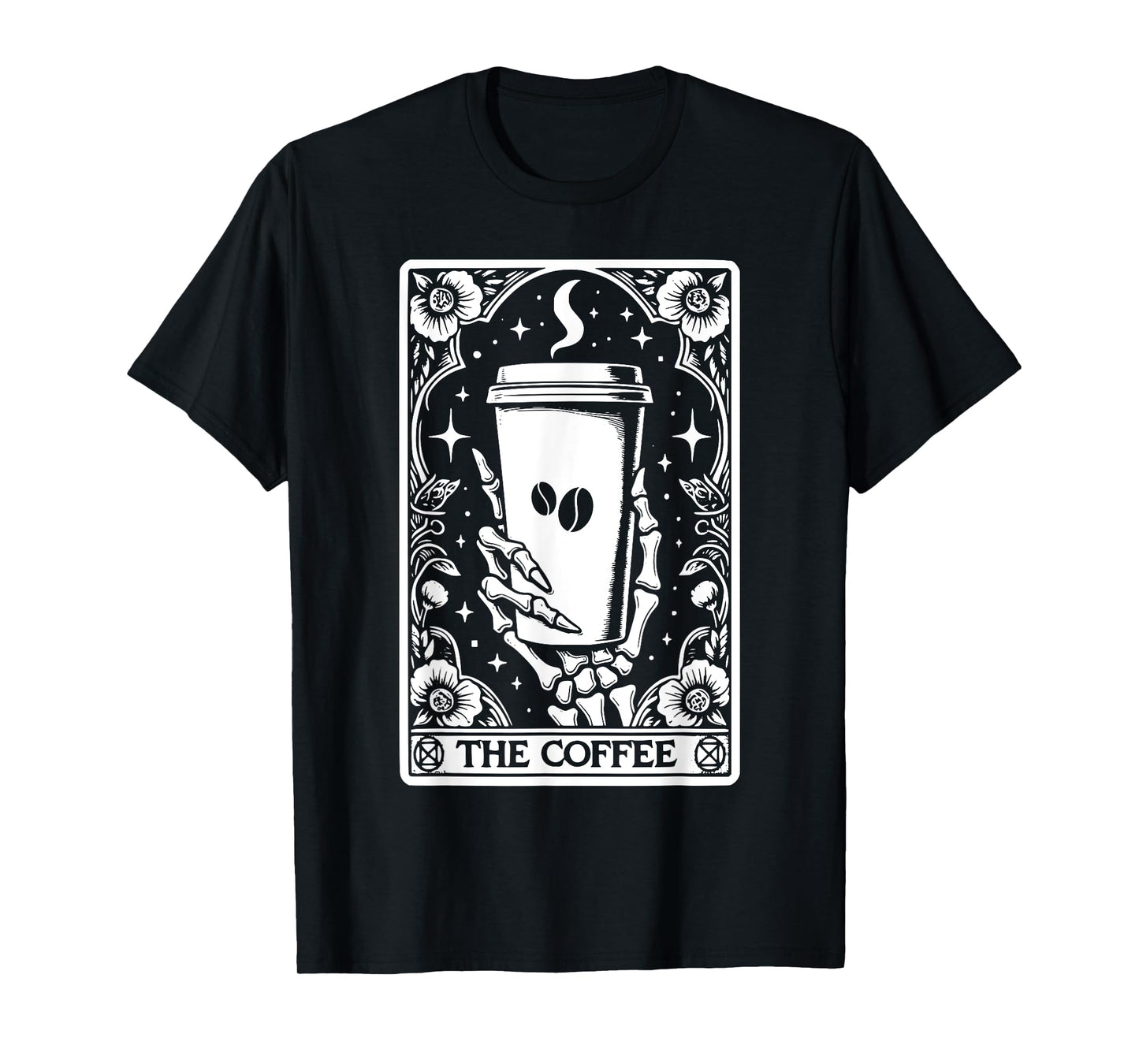 The Coffee Tarot Cards Skeleton Coffee Gifts Tarot Card T-Shirt