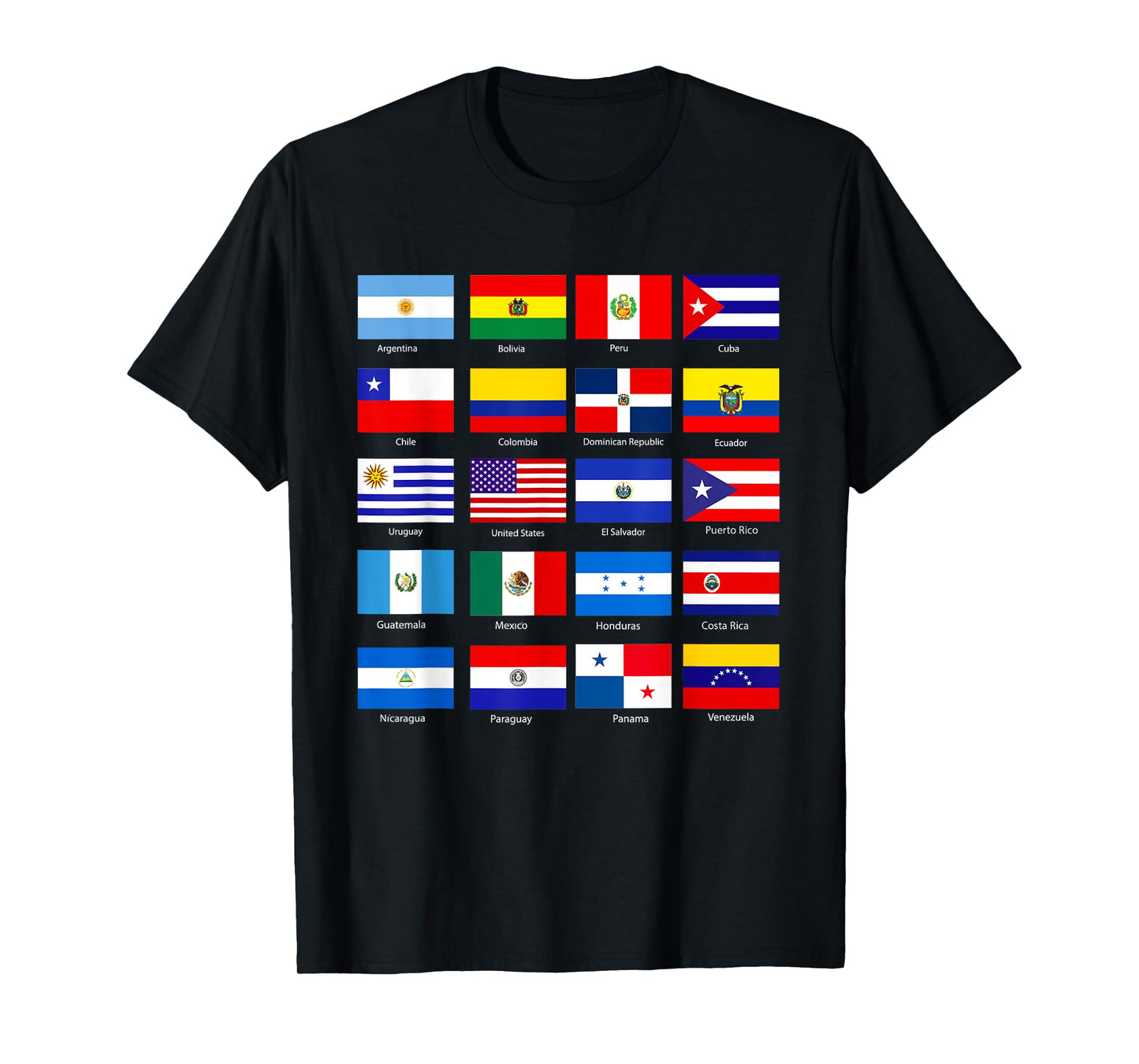 Hispanic Heritage Month 2022 National Latino Countries Flag T-Shirt