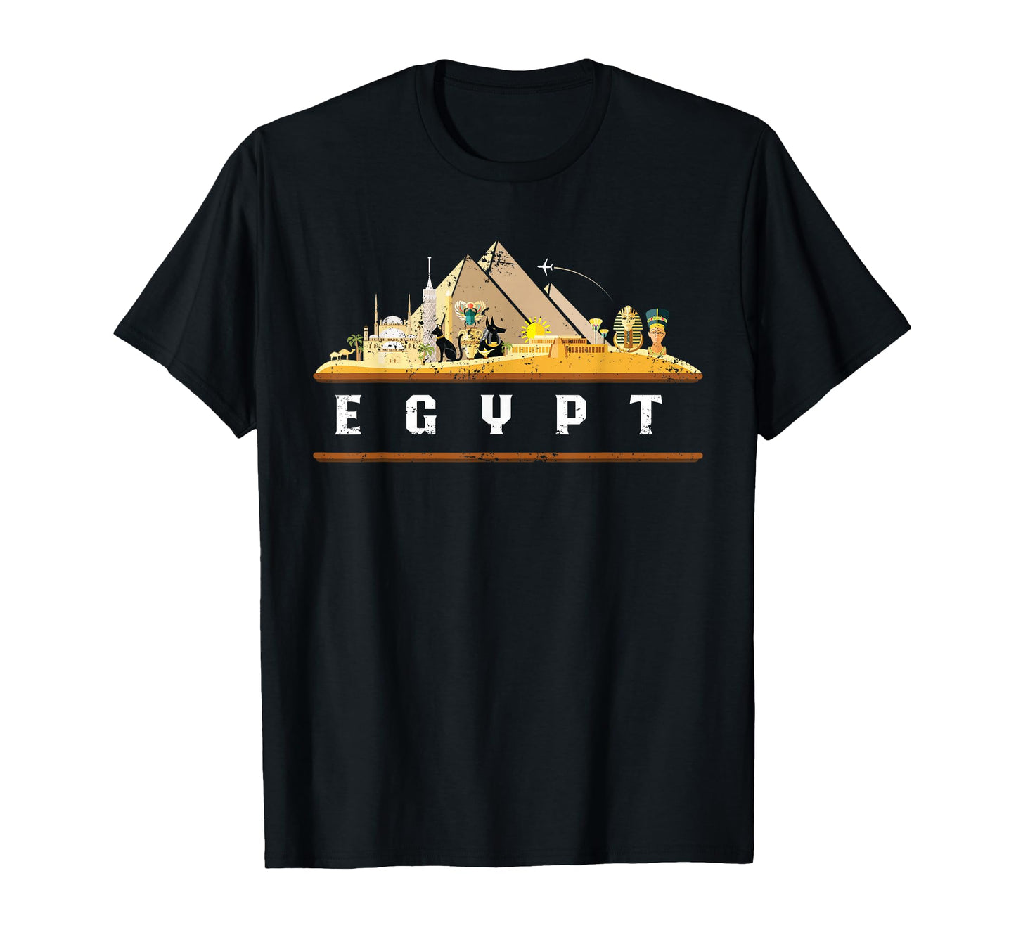 Egyptian Pyramids Gift Idea Egyptian Culture T-Shirt Black Unisex-Adults Small Crew Neck Short Sleeve