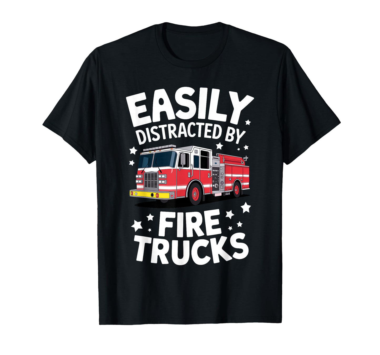 Funny Firefighter Art For Men Women Kids Fire Truck Fireman T-Shirt