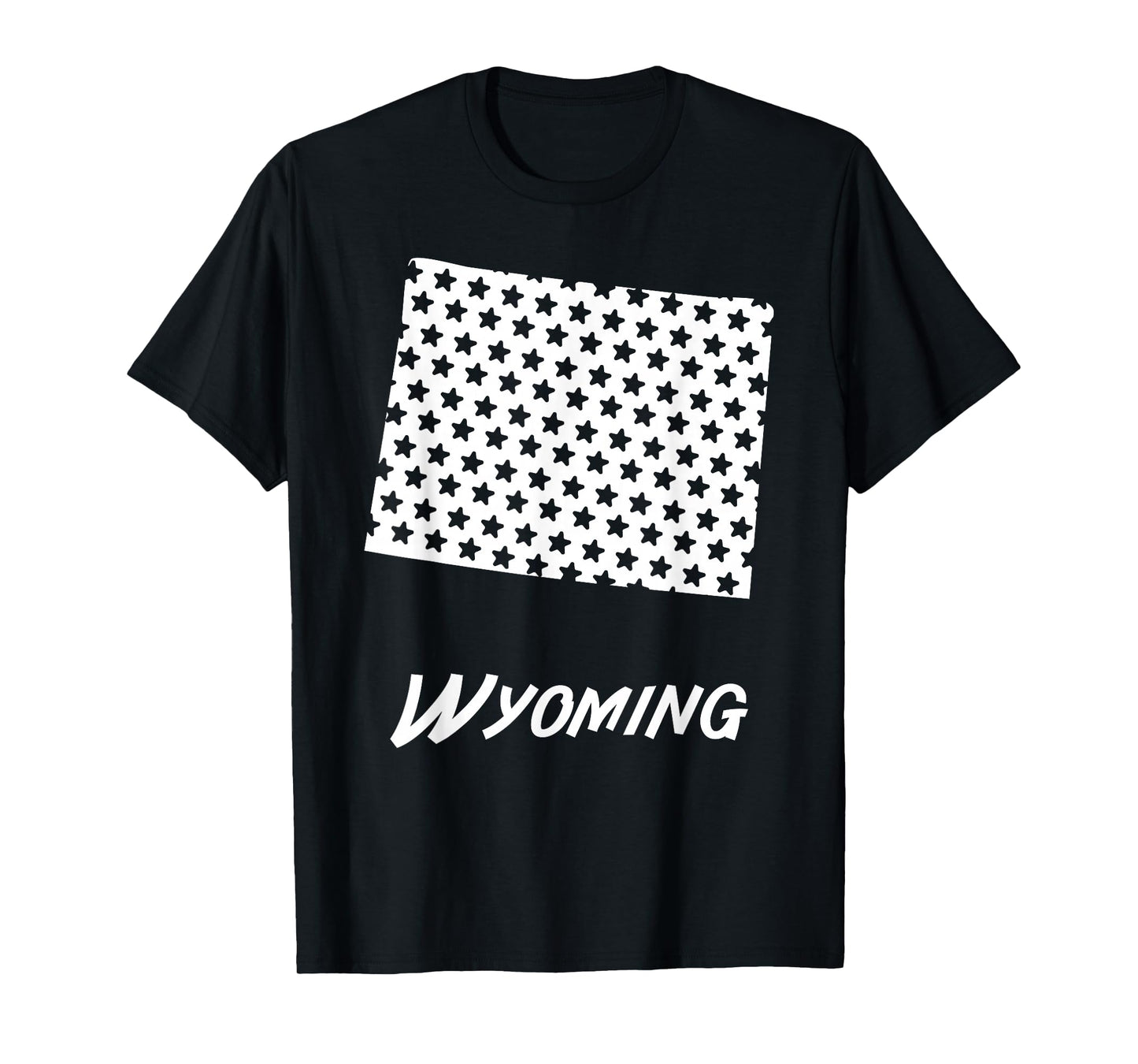 Wyoming USA State Outline Stars Vintage Retro Design T-Shirt