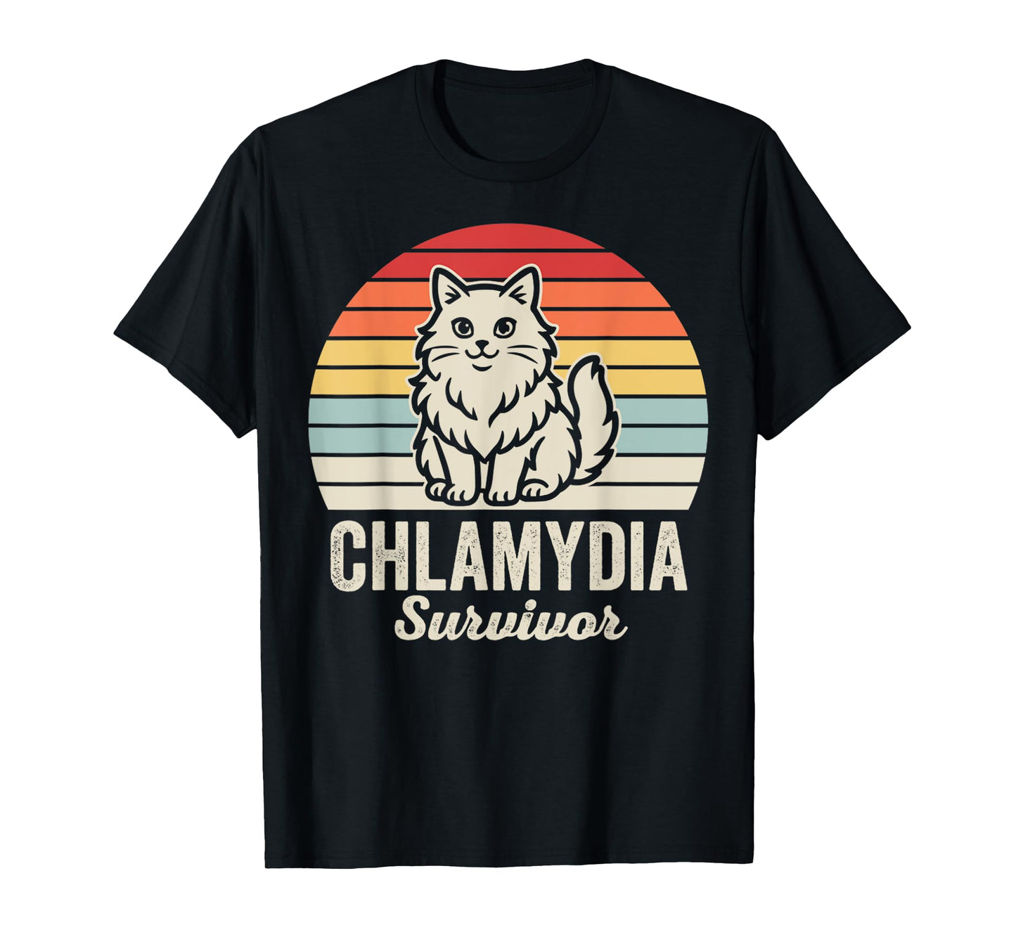 Chlamydia Survivor Funny Cat Design T-Shirt