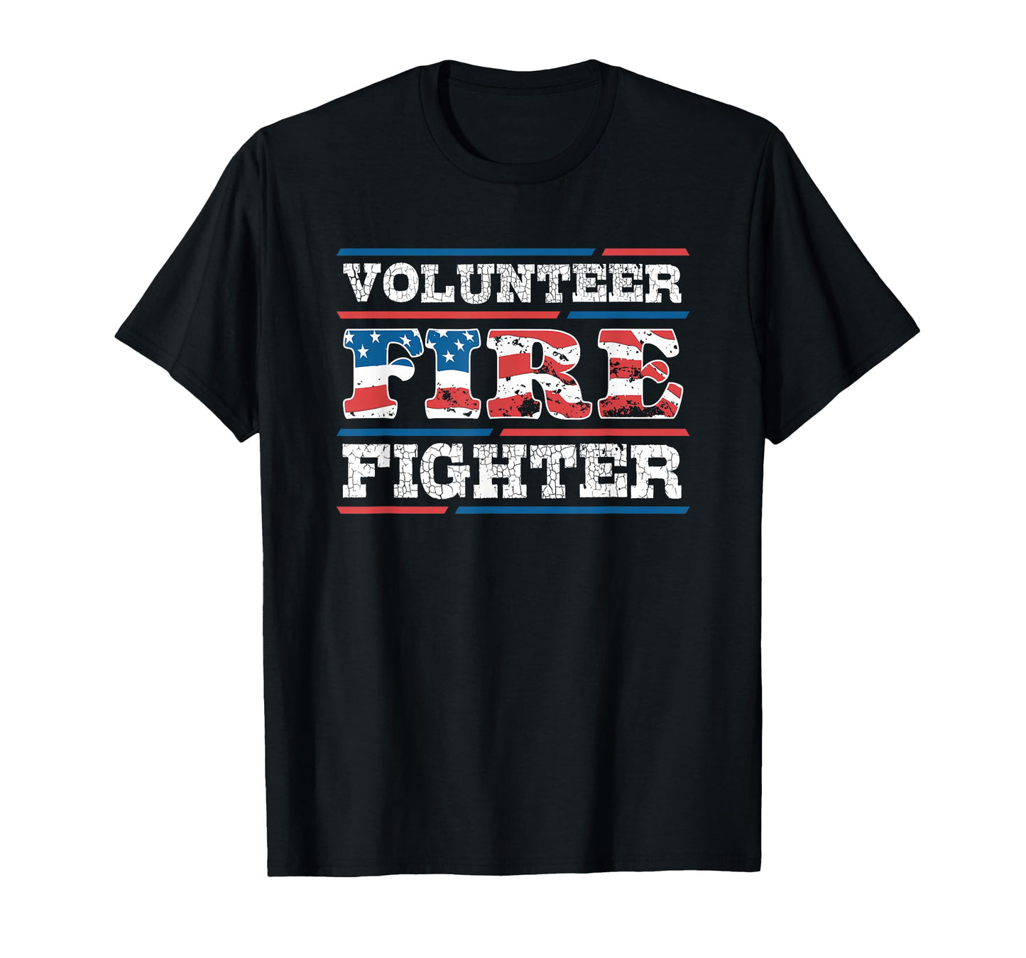 Firefighter Volunteer American Flag Fire Department Fireman T-Shirt