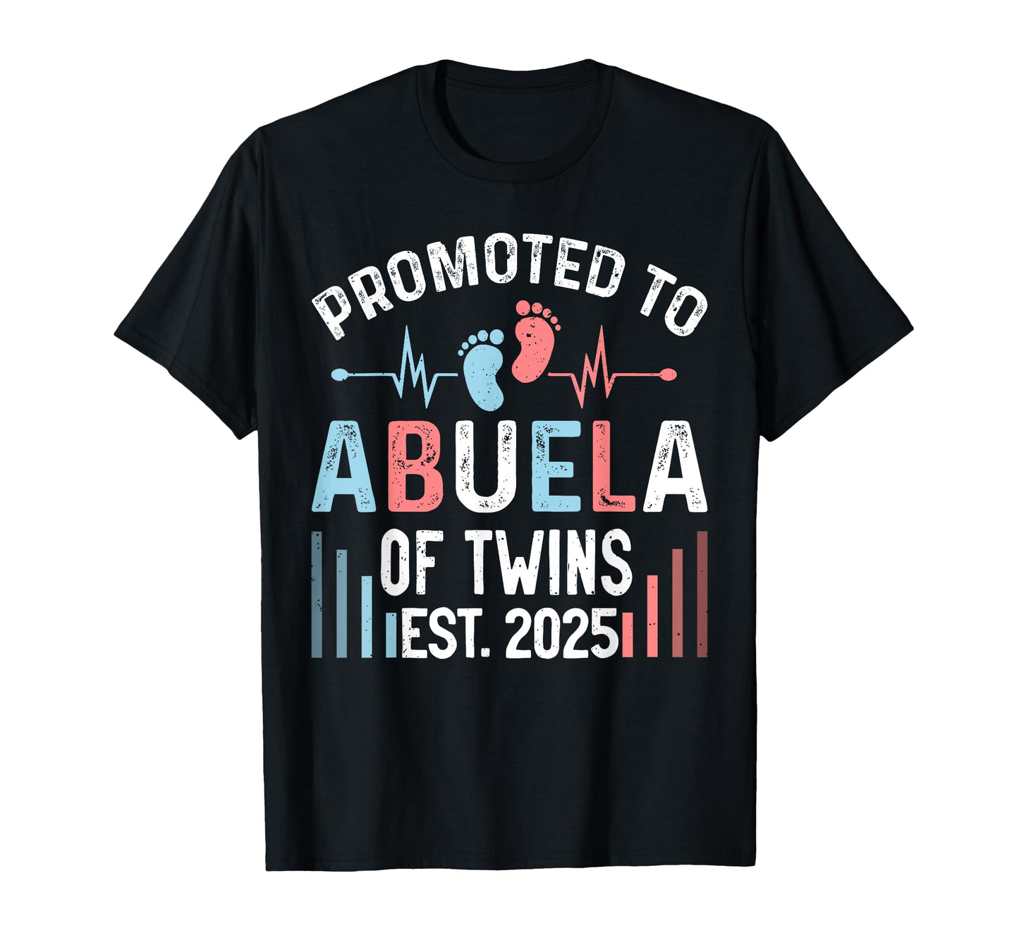 Promoted To Abuela Of Twins Est 2025 Twin Baby Shower T-Shirt