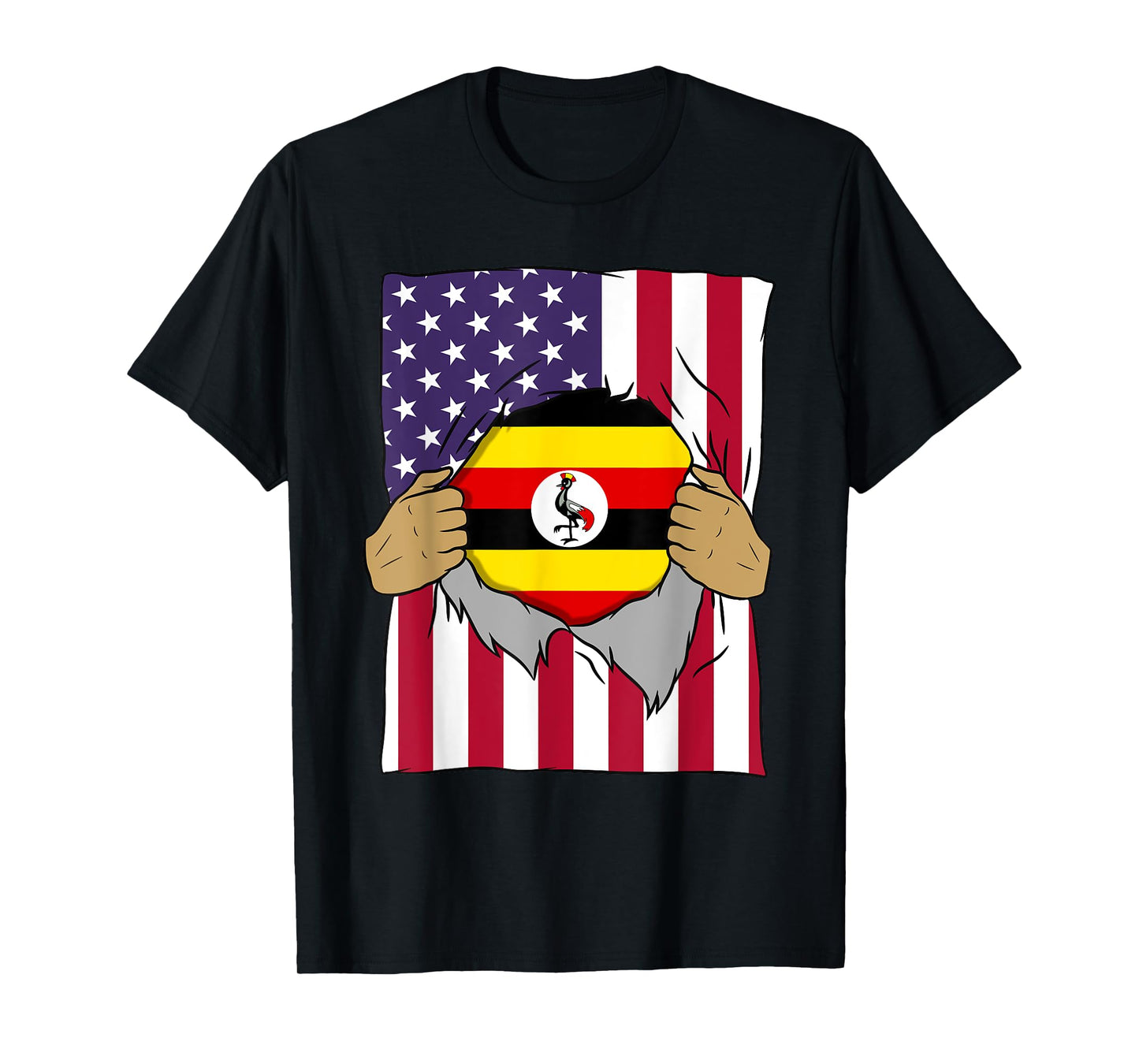 Uganda Flag Blood Inside Me Home Pride Ugandan American Gift T-Shirt