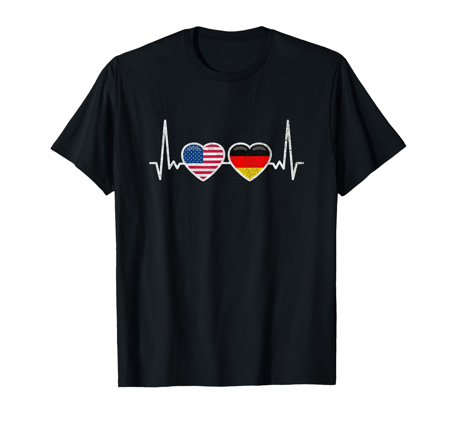 Germany USA Heartbeat Flag American German T-Shirt