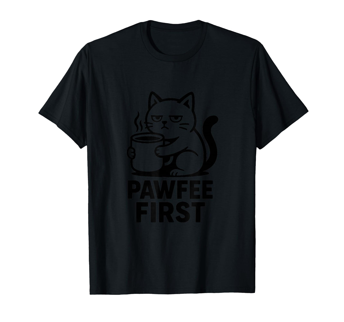 Funny Cat Coffee Lover Gift for Cat Moms, Dads & Baristas T-Shirt