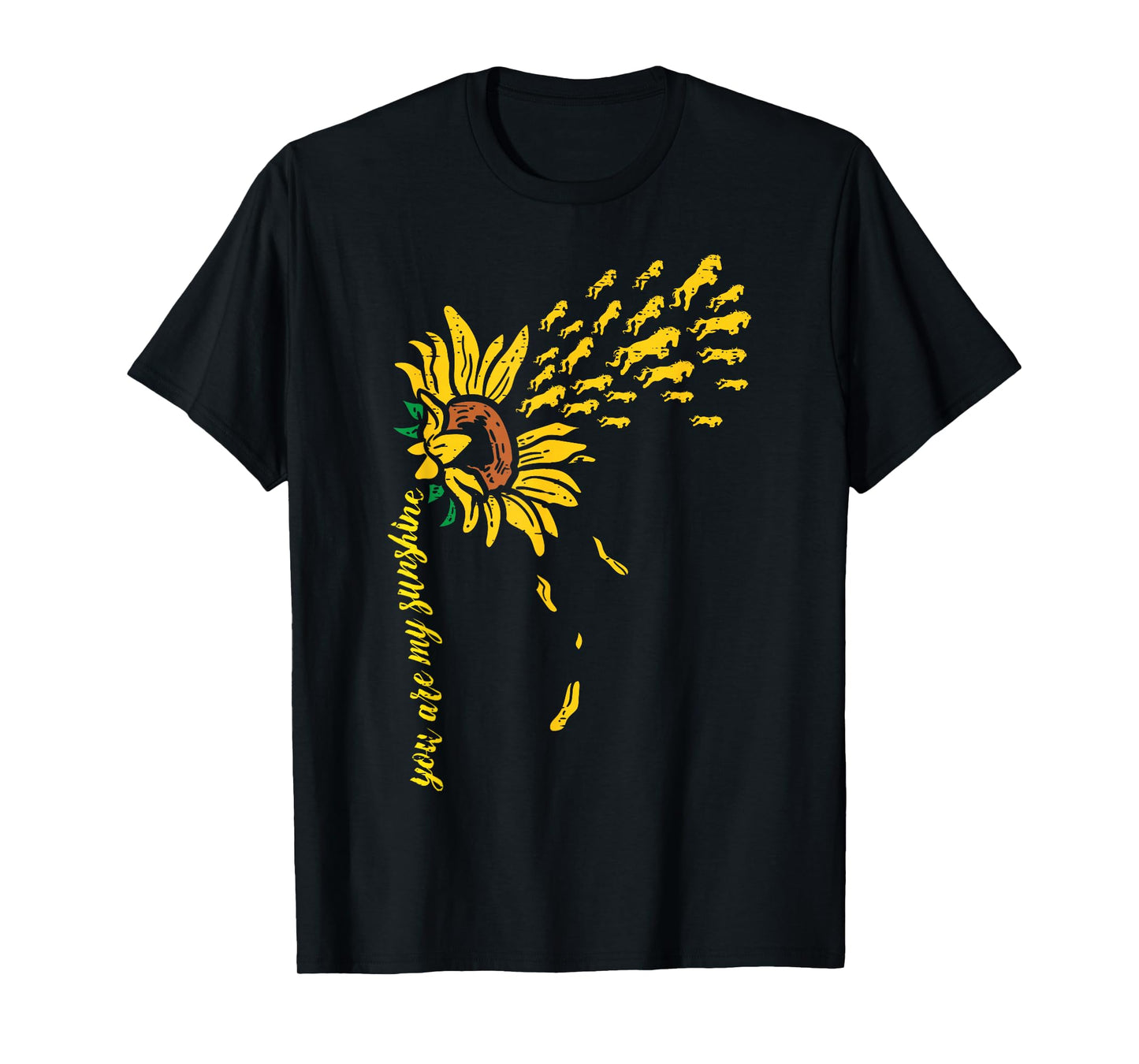 Sunflower Sunshine Horses Cute Flower Animal Men Women Kids T-Shirt