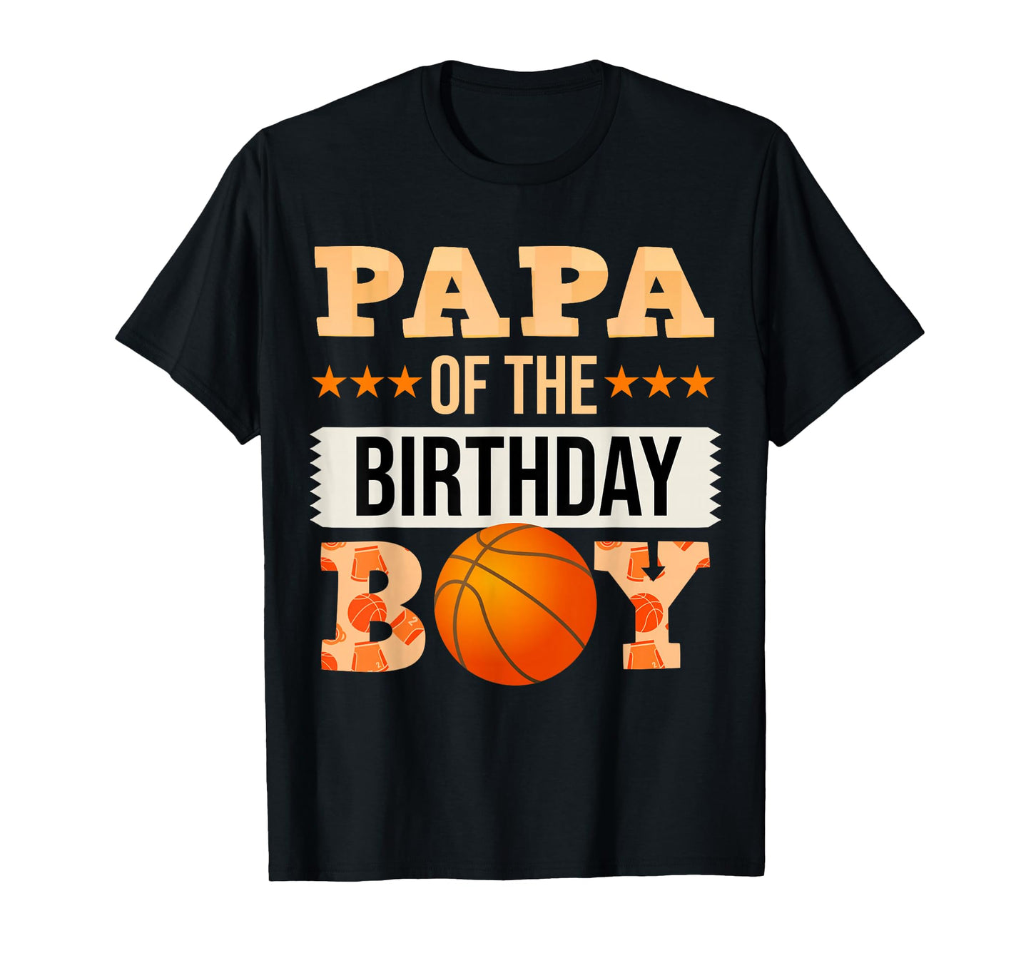 Papa of Birthday Boy Basketball Family Celebration Style T-Shirt