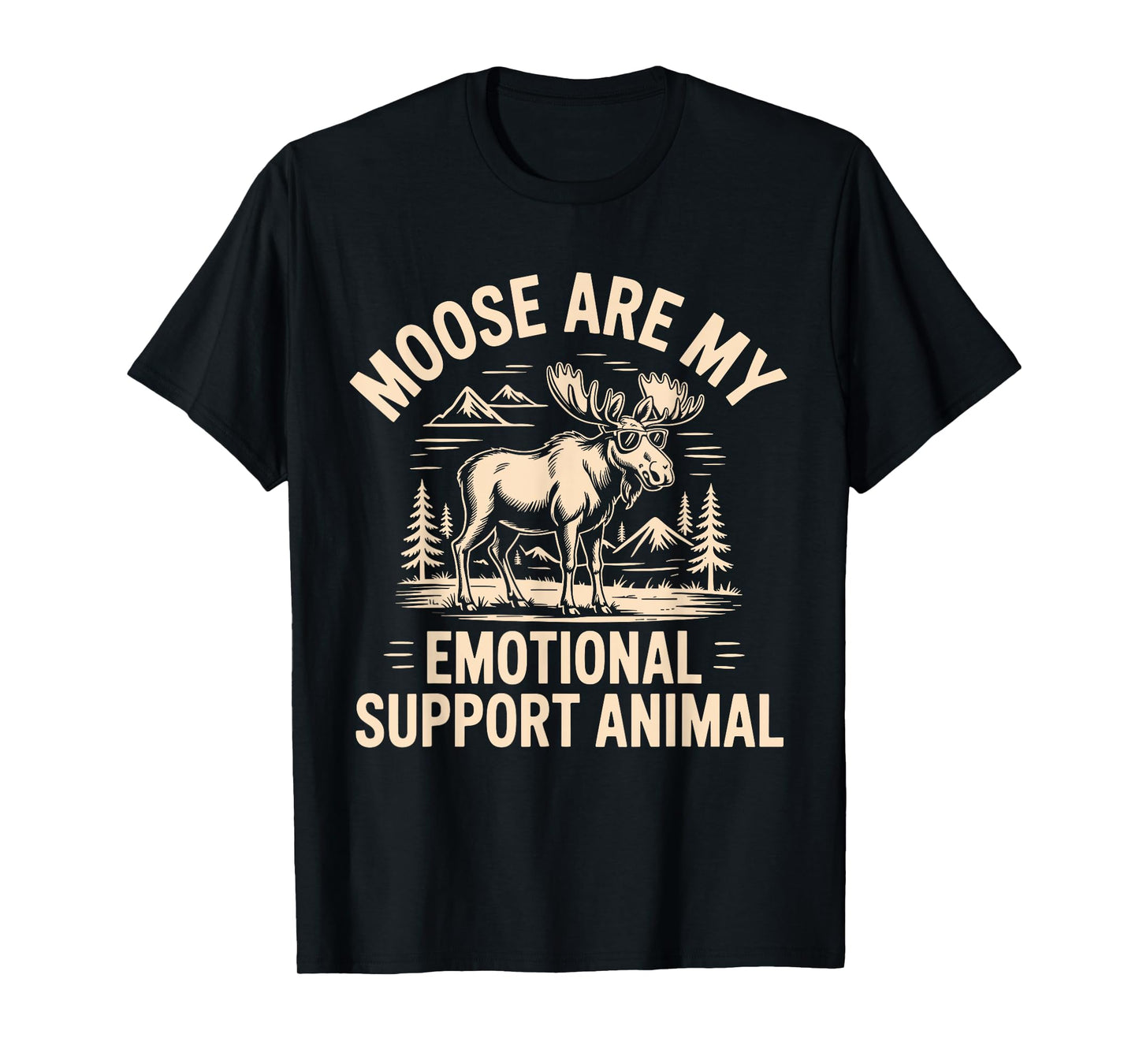 Cute Moose Lover Funny Elk Vintage Emotional Support Animal T-Shirt